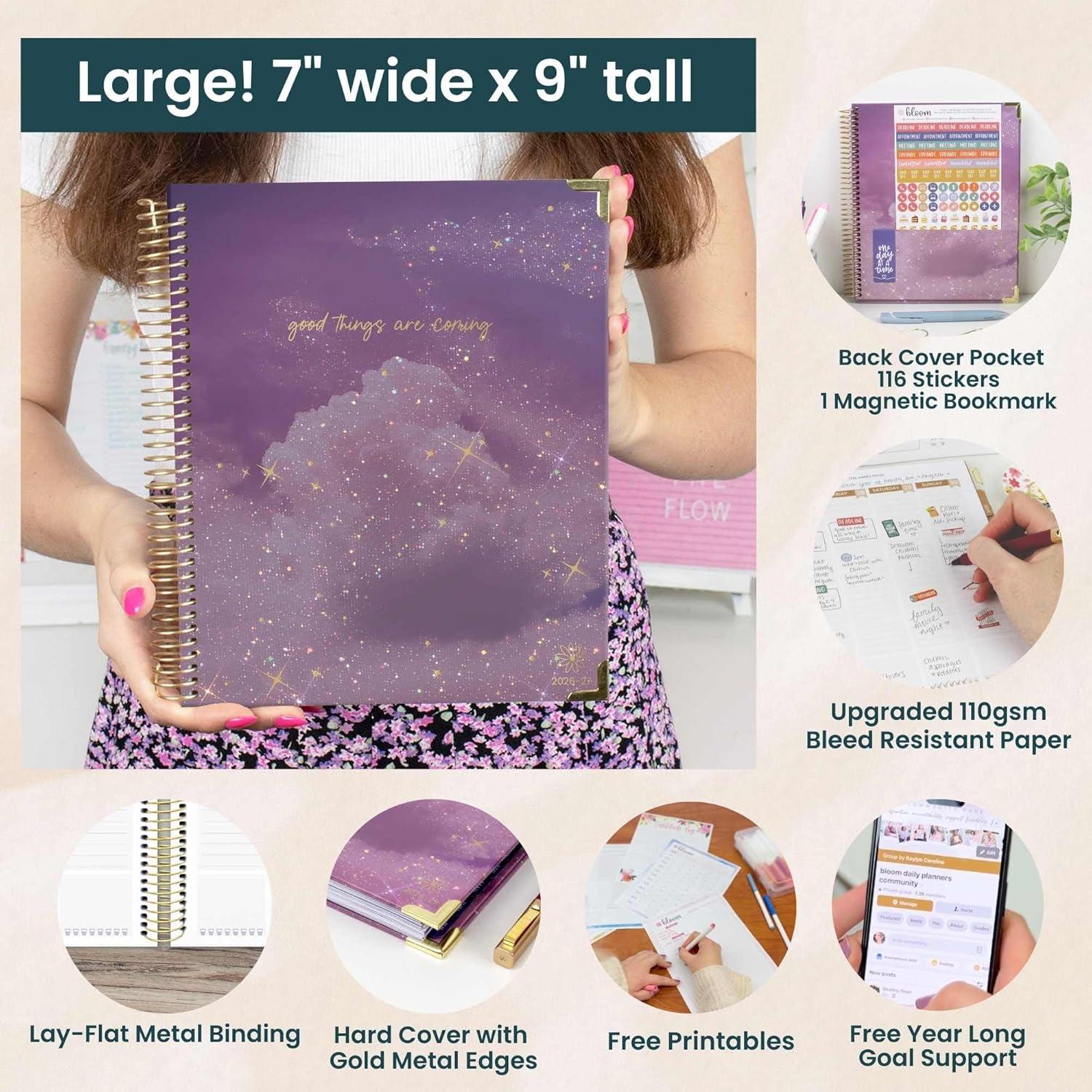 image:imagebloom daily planners 20262027 Hardcover Academic Year Goal amp Vision Planner July 2026 July 2027 13 Months Agenda Monthly amp Weekly Calendar Organizer 75 x 9 Garden Party BeigeGood Things Are Coming