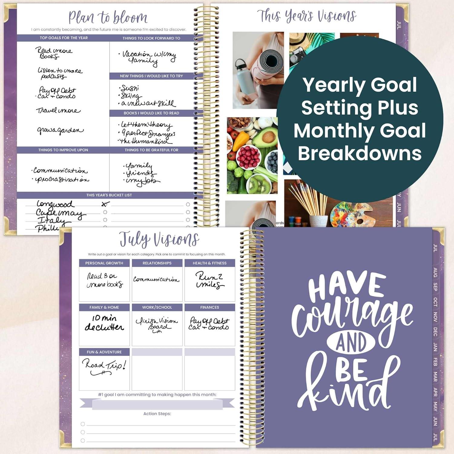 image:imagebloom daily planners 20262027 Hardcover Academic Year Goal amp Vision Planner July 2026 July 2027 13 Months Agenda Monthly amp Weekly Calendar Organizer 75 x 9 Garden Party BeigeGood Things Are Coming