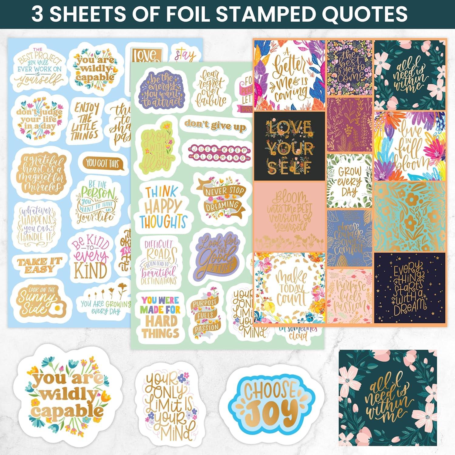 image:imagebloom daily planners 40 Page Mega Planner Sticker Pack 1500 Stickers 6 x 9 Bound Ultimate Variety Sticker Book with Foil Seasons Celebrations Holidays Food Travel Quotes amp More Vol 1