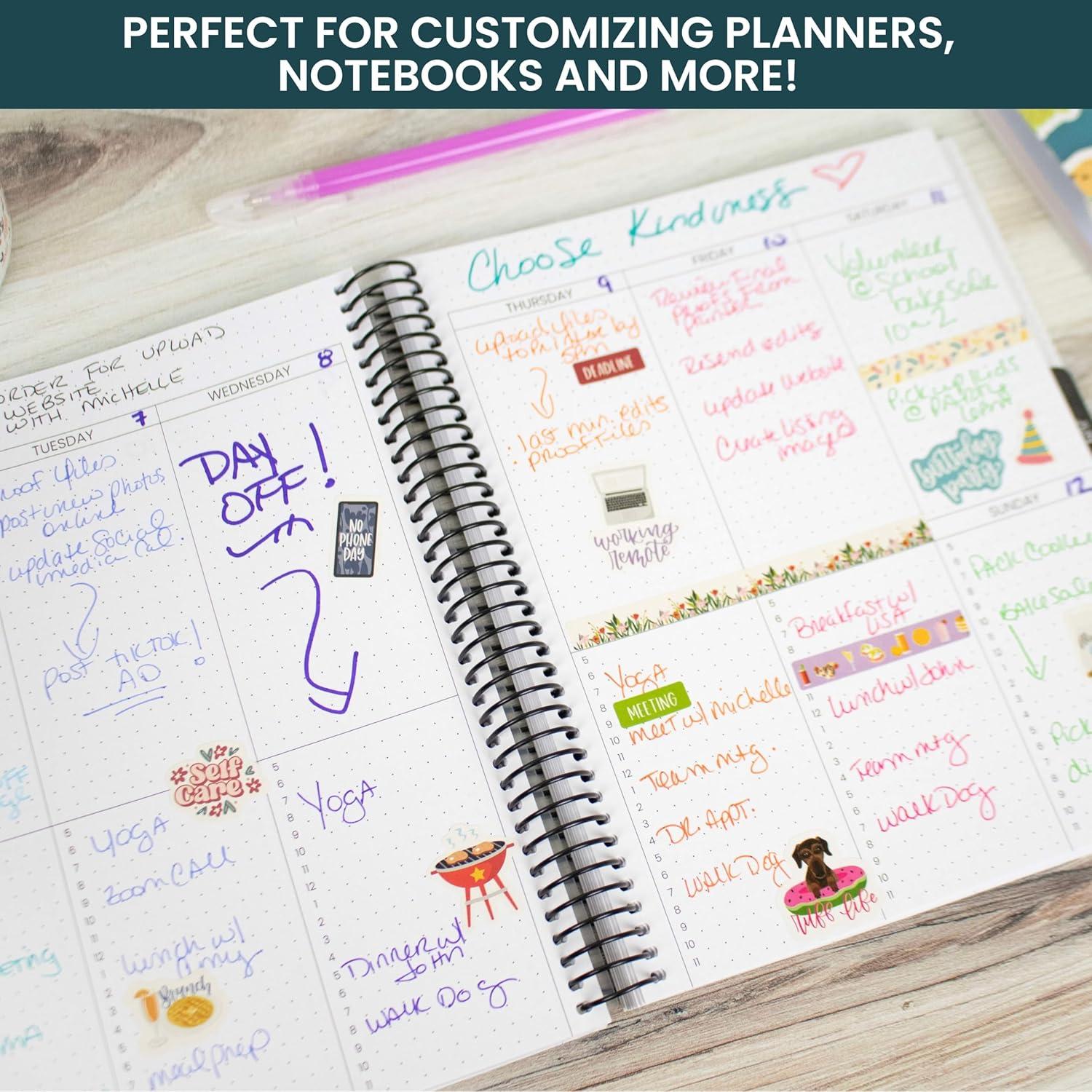 image:imagebloom daily planners 40 Page Mega Planner Sticker Pack 1500 Stickers 6 x 9 Bound Ultimate Variety Sticker Book with Foil Seasons Celebrations Holidays Food Travel Quotes amp More Vol 1