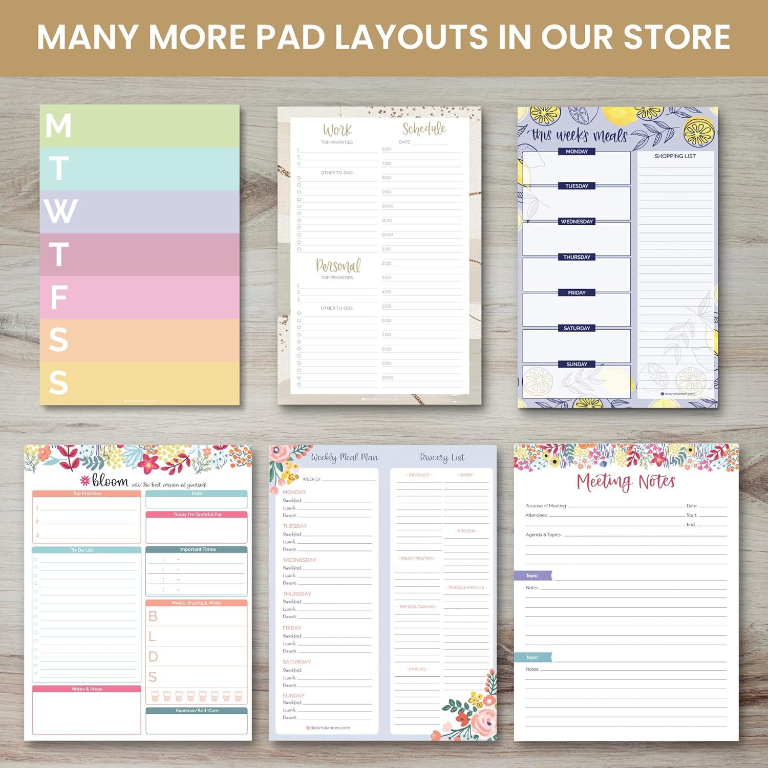 image:imagebloom daily planners 6 x 9 Double Sided Meeting Notes Planning Pad for Work Organization Topics Takeaways Action Items amp FollowUps Undated Meeting Agenda Notepad