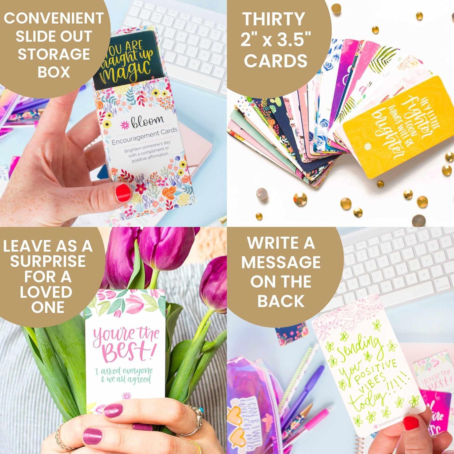 image:imagebloom daily planners Act of Kindness Deck Set of 30 Mini Encouragement Cards with Positive Quotes Small 2 x 35 Cards Assorted DesignsEncouragement Cards