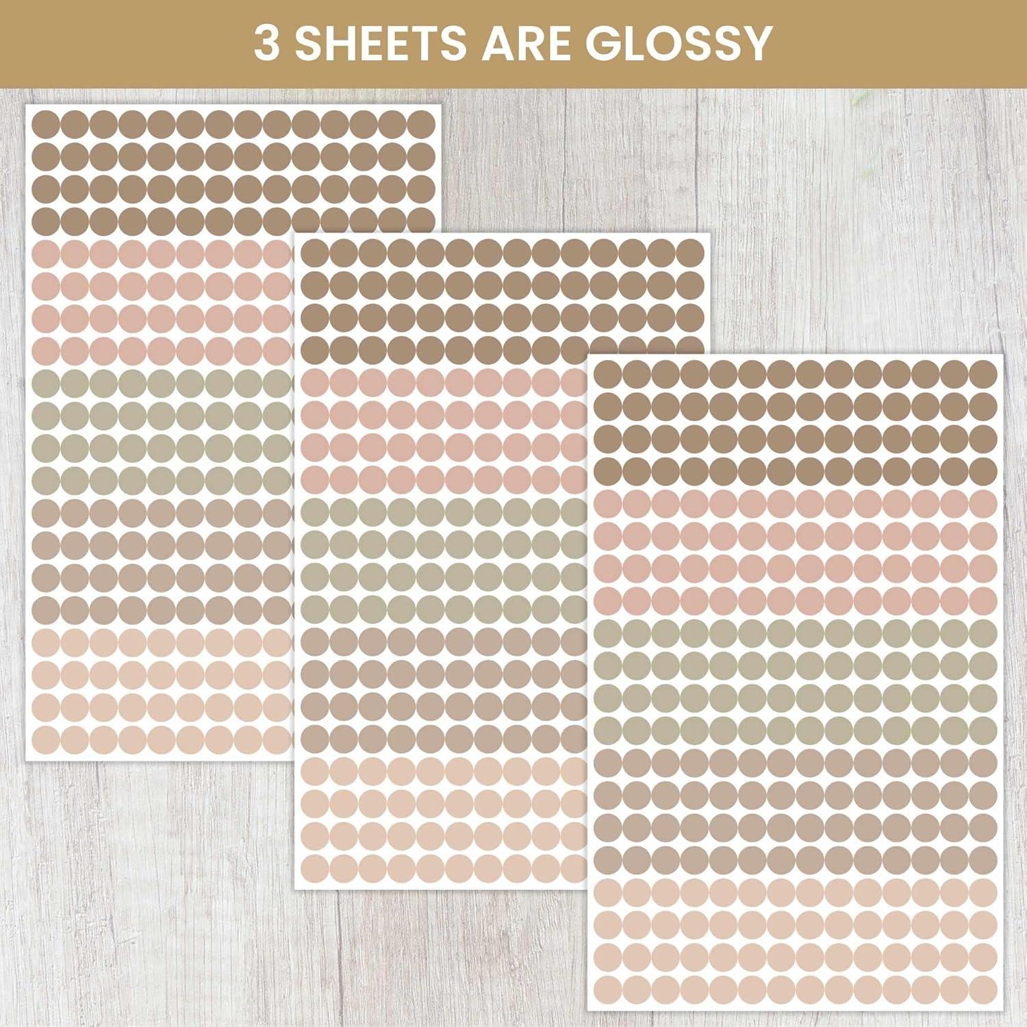 image:imagebloom daily planners Color Coding Planner Stickers Muted Neutrals 14 Minimalist Dot Labels Six Sheets 1000 Stickers Per Pack Sweater WeatherAesthetic Boho