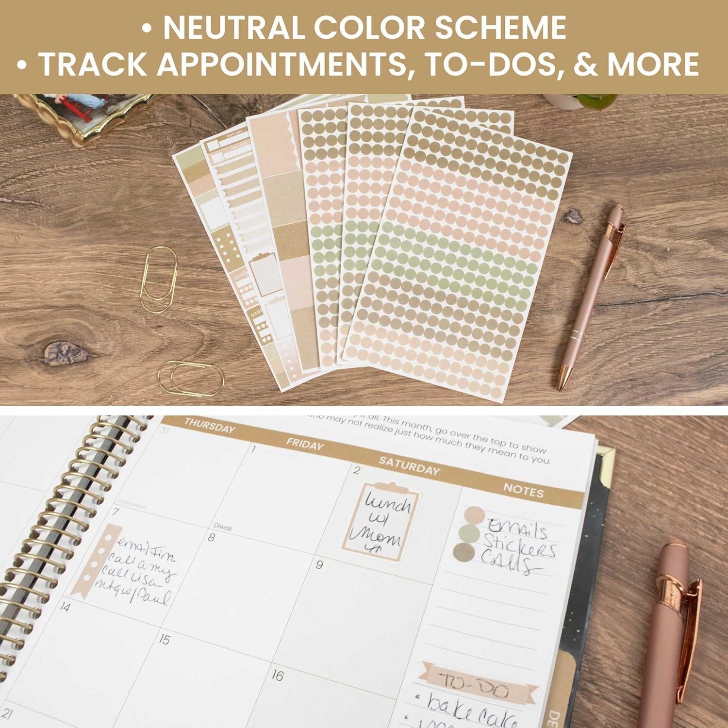 image:imagebloom daily planners Color Coding Planner Stickers Muted Neutrals 14 Minimalist Dot Labels Six Sheets 1000 Stickers Per Pack Sweater WeatherAesthetic Boho
