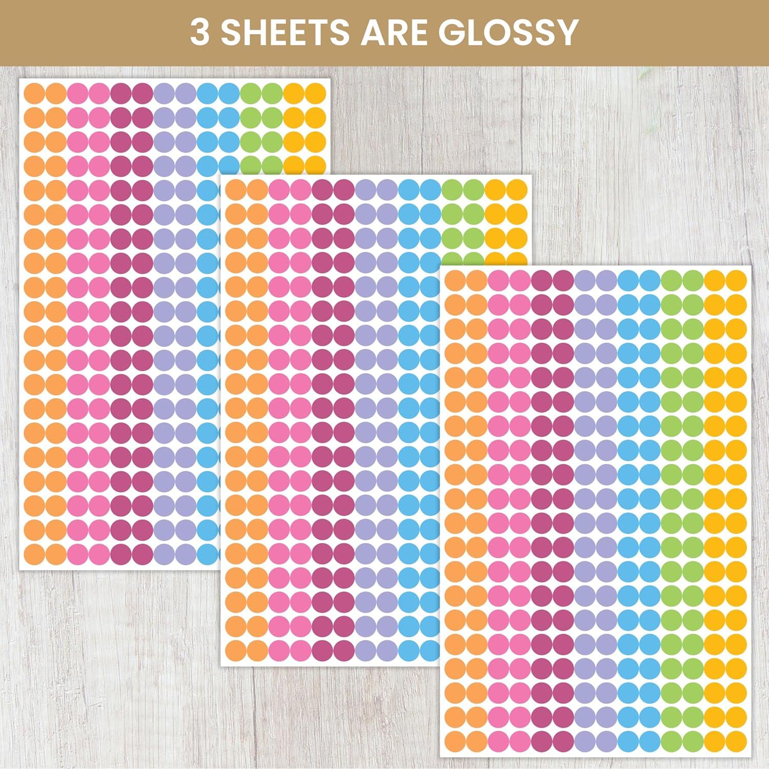 image:imagebloom daily planners Color Coding Planner Stickers Muted Neutrals 14 Minimalist Dot Labels Six Sheets 1000 Stickers Per Pack Sweater WeatherBright