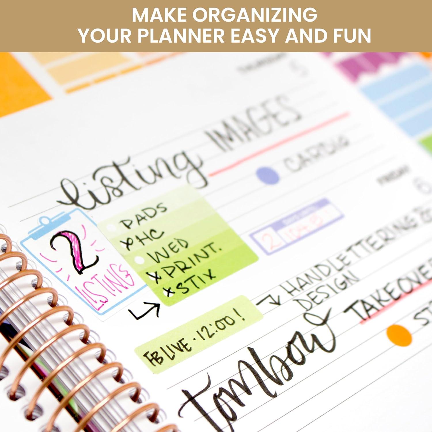 image:imagebloom daily planners Color Coding Planner Stickers Muted Neutrals 14 Minimalist Dot Labels Six Sheets 1000 Stickers Per Pack Sweater WeatherBright