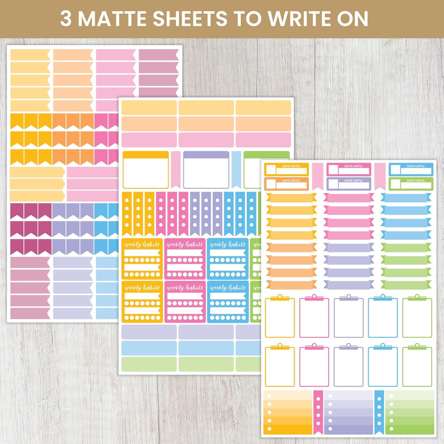 image:imagebloom daily planners Color Coding Planner Stickers Muted Neutrals 14 Minimalist Dot Labels Six Sheets 1000 Stickers Per Pack Sweater WeatherBright