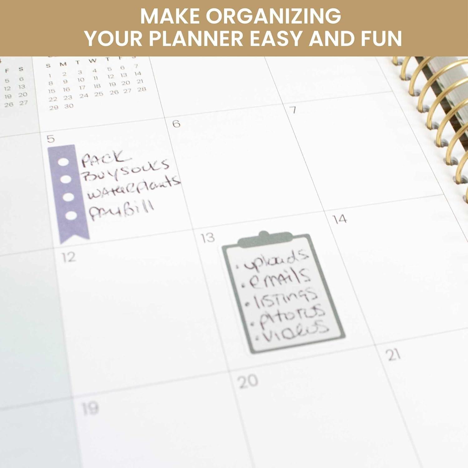 image:imagebloom daily planners Color Coding Planner Stickers Muted Neutrals 14 Minimalist Dot Labels Six Sheets 1000 Stickers Per Pack Sweater WeatherJewel Tones