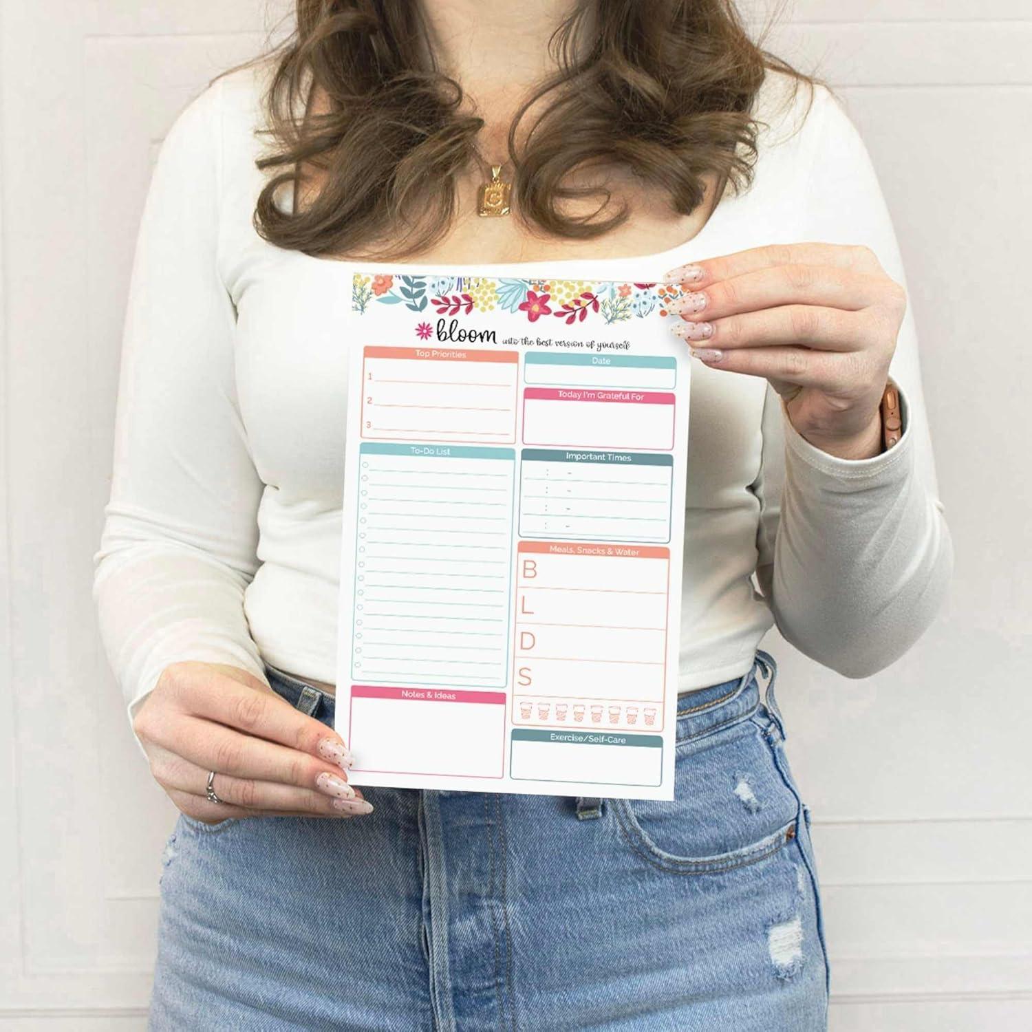 image:imagebloom daily planners Daily Planning System Tear Off toDo Pad Undated Checklist Notepad Organizer with Perforated Sheets 6 x 9 Floral DotsFloral Dots