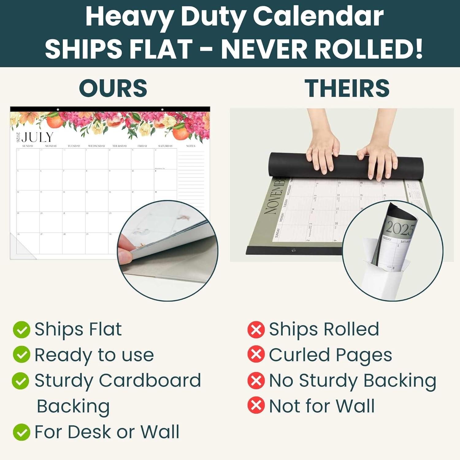 image:imagebloom daily planners Desk Calendar 20262027 Academic Year Large Wall Calendar July 2026 July 2027 21 x 16 Desktop amp Hanging Monthly Planner with Stickers for Home or Office SeasonalSeasonal Florals
