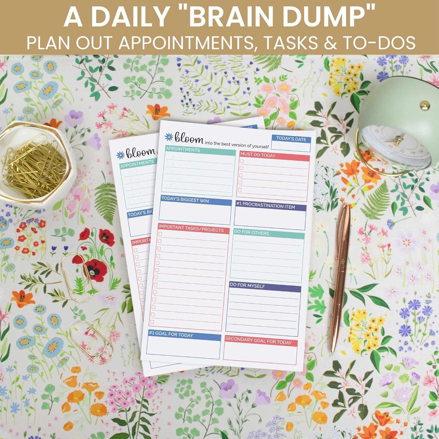 image:imagebloom daily planners Double Sided Daily To Do List Planning Pad 80 Tear Off Sheets for Work Home or Office Organization Teal 6 x 9
