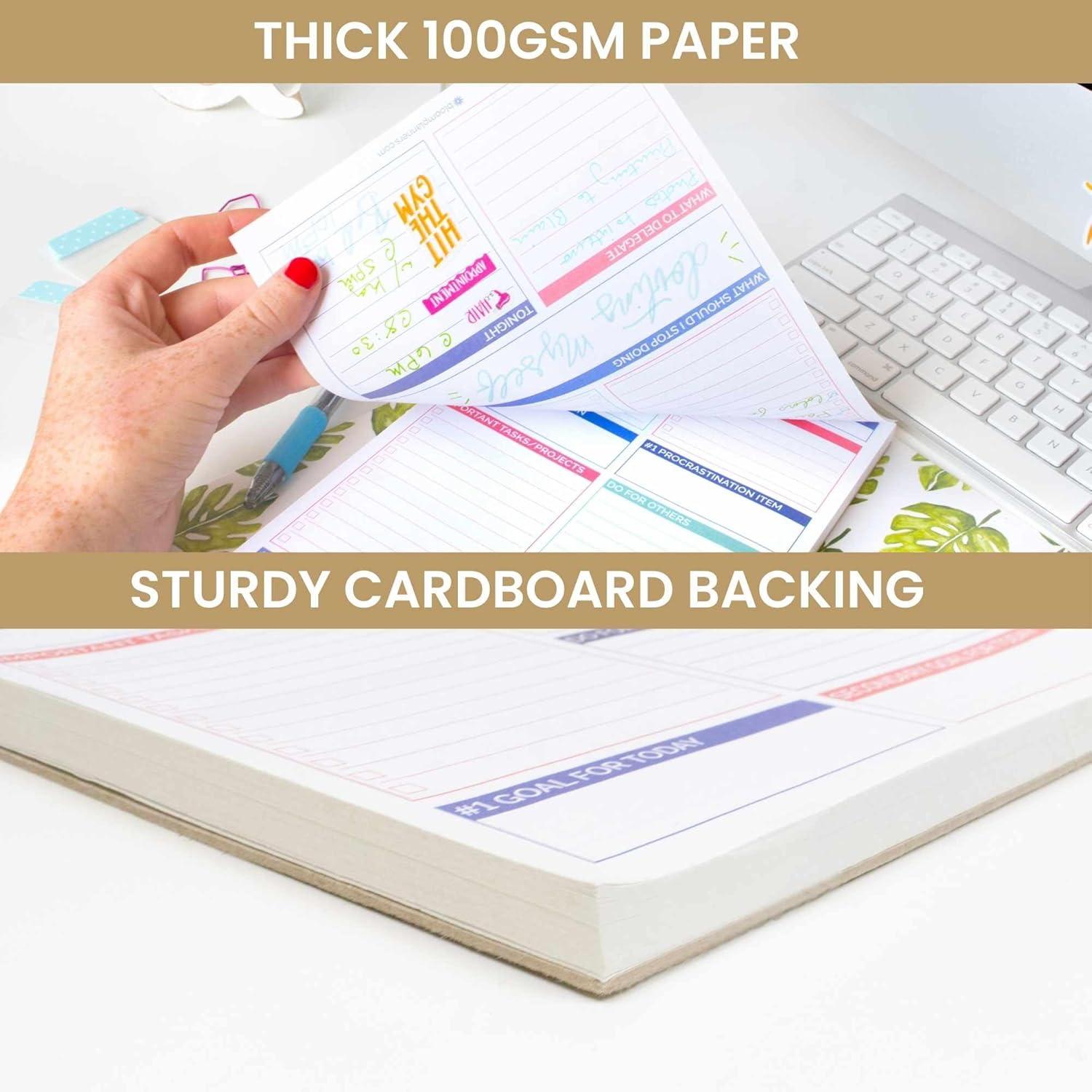 image:imagebloom daily planners Double Sided Daily To Do List Planning Pad 80 Tear Off Sheets for Work Home or Office Organization Teal 6 x 9
