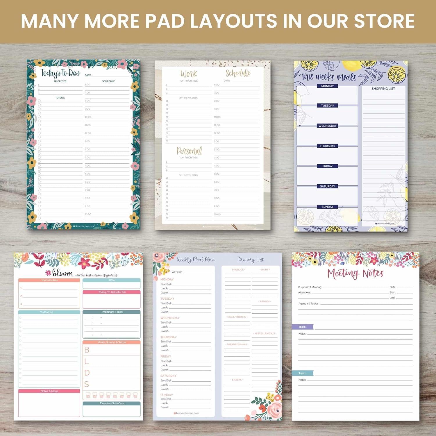 image:imagebloom daily planners Double Sided Daily To Do List Planning Pad 80 Tear Off Sheets for Work Home or Office Organization Teal 6 x 9
