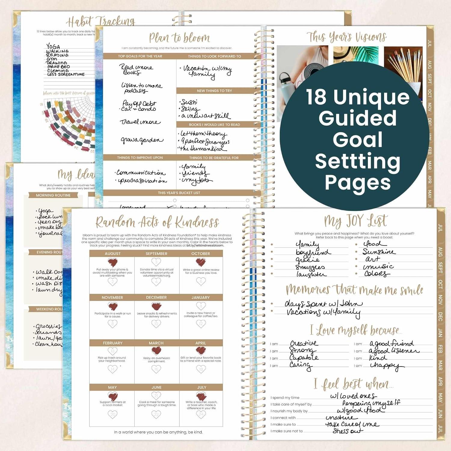 image:imagebloom daily planners HARDCOVER Planner 20262027 85 x 11 Academic Year July 2026 July 2027 13 Months Task Goal Planner for Women Monthly amp Weekly Agenda Book Seaside WhimsyCoastal Calm