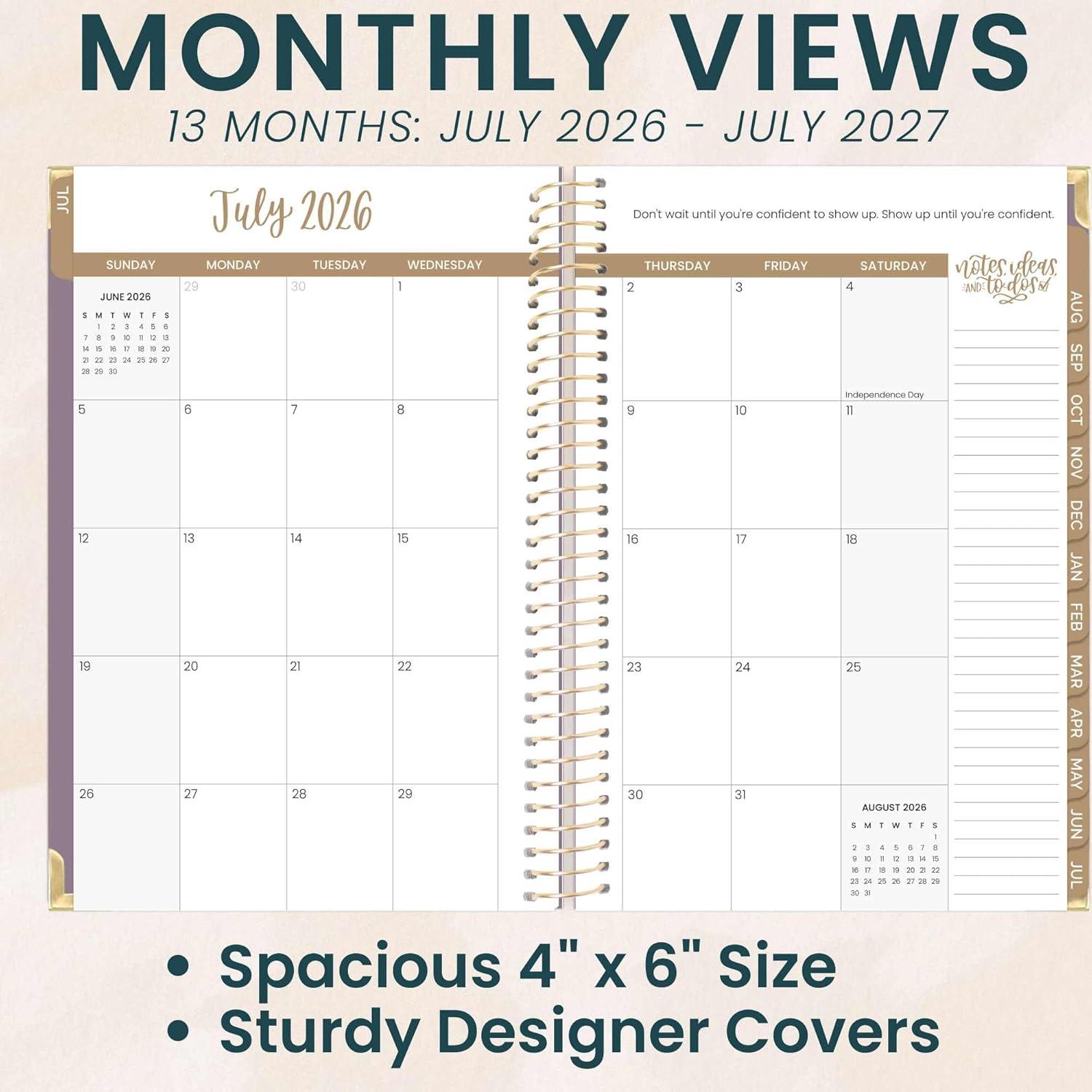 image:imagebloom daily planners HARDCOVER Planner 20262027 85 x 11 Academic Year July 2026 July 2027 13 Months Task Goal Planner for Women Monthly amp Weekly Agenda Book Seaside WhimsyPurple Linen