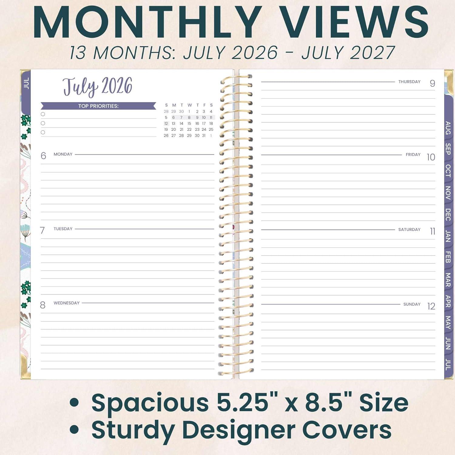 image:imagebloom daily planners HARDCOVER Planner 20262027 85 x 11 Academic Year July 2026 July 2027 13 Months Task Goal Planner for Women Monthly amp Weekly Agenda Book Seaside WhimsySeaside Whimsy