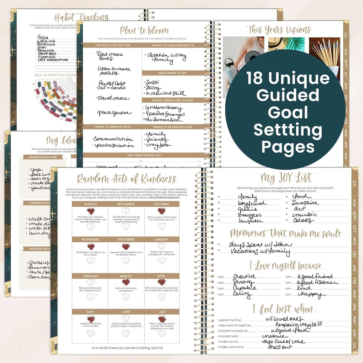 image:imagebloom daily planners HARDCOVER Planner 20262027 85 x 11 Academic Year July 2026 July 2027 13 Months Task Goal Planner for Women Monthly amp Weekly Agenda Book Seaside WhimsyCelestial Skies