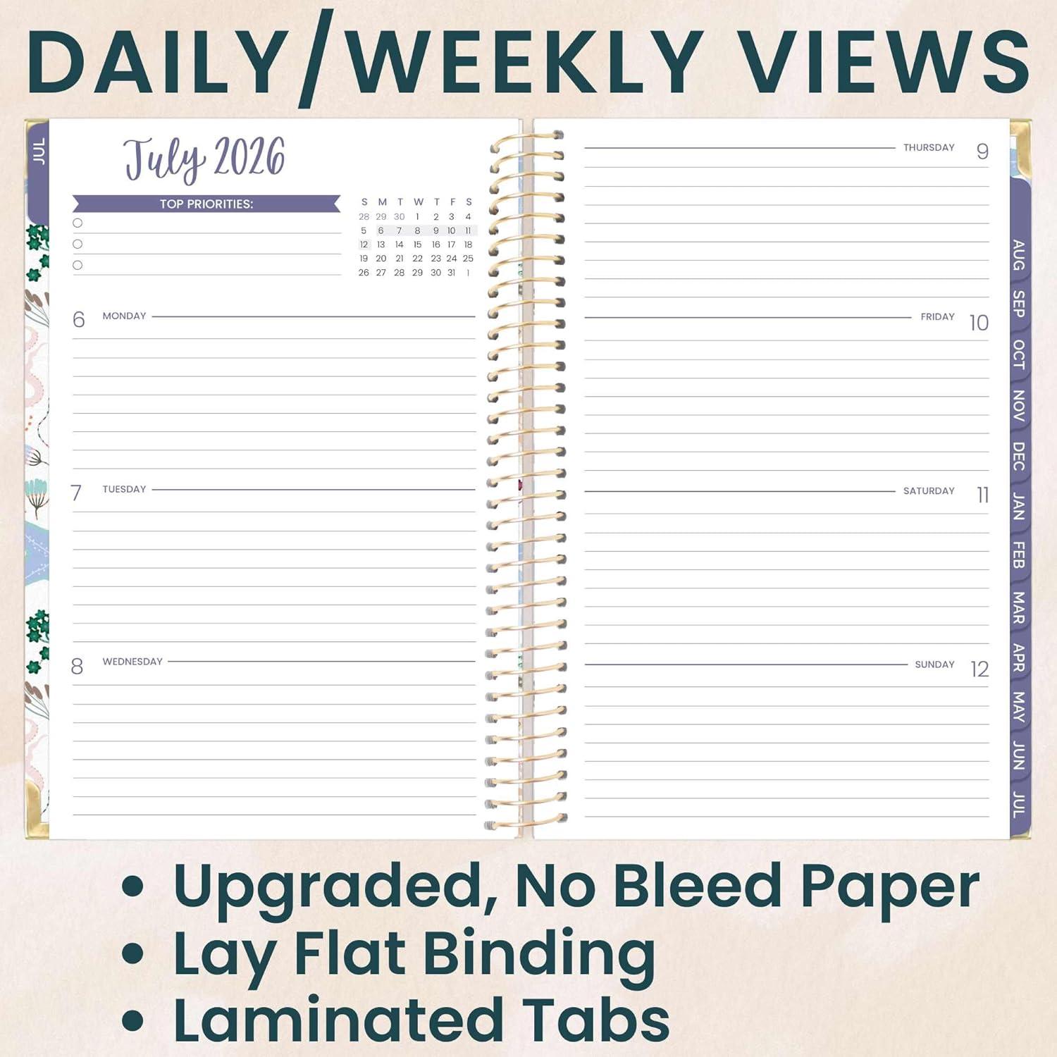 image:imagebloom daily planners HARDCOVER Planner 20262027 85 x 11 Academic Year July 2026 July 2027 13 Months Task Goal Planner for Women Monthly amp Weekly Agenda Book Seaside WhimsySeaside Whimsy