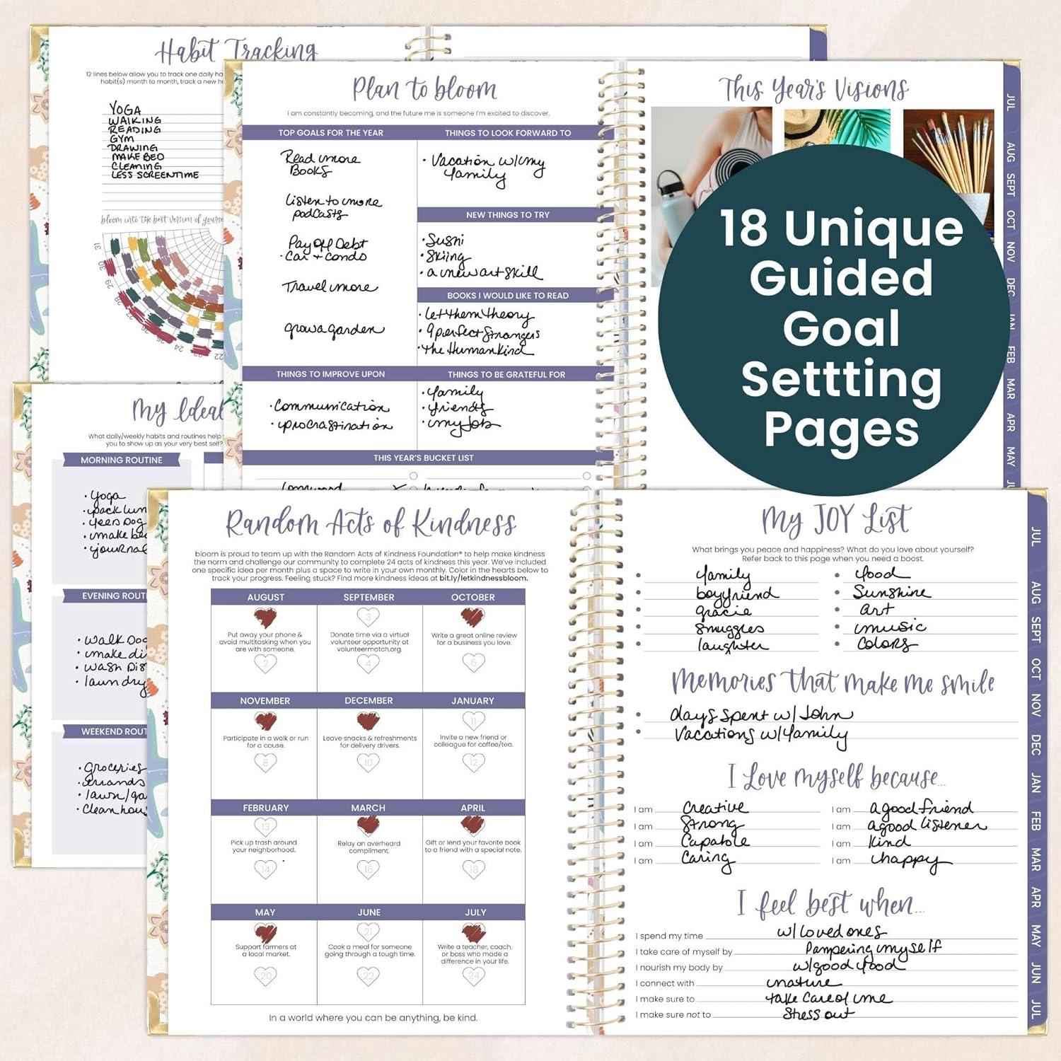image:imagebloom daily planners HARDCOVER Planner 20262027 85 x 11 Academic Year July 2026 July 2027 13 Months Task Goal Planner for Women Monthly amp Weekly Agenda Book Seaside WhimsySeaside Whimsy