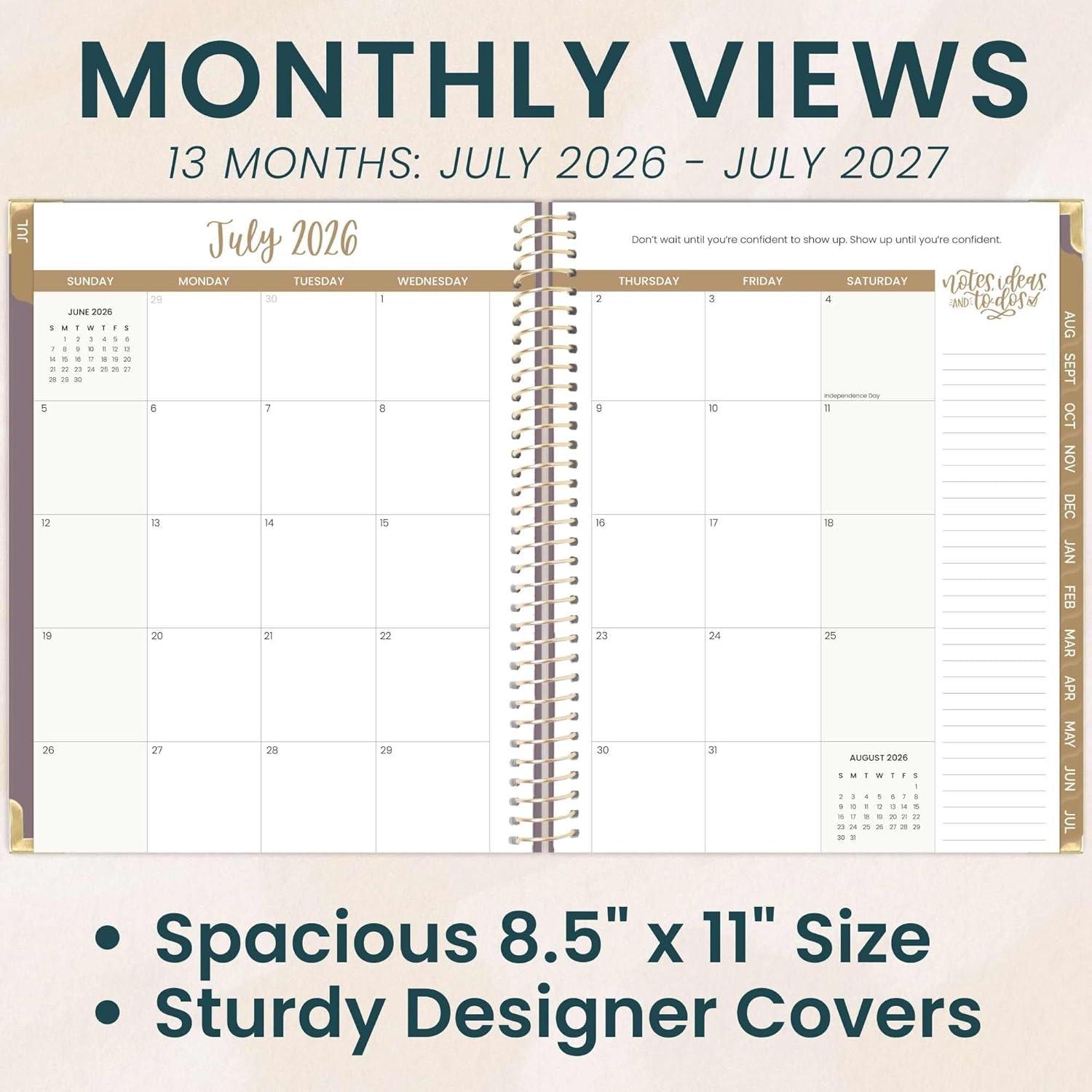image:imagebloom daily planners HARDCOVER Planner 20262027 85 x 11 Academic Year July 2026 July 2027 13 Months Task Goal Planner for Women Monthly amp Weekly Agenda Book Seaside WhimsyPurple Linen