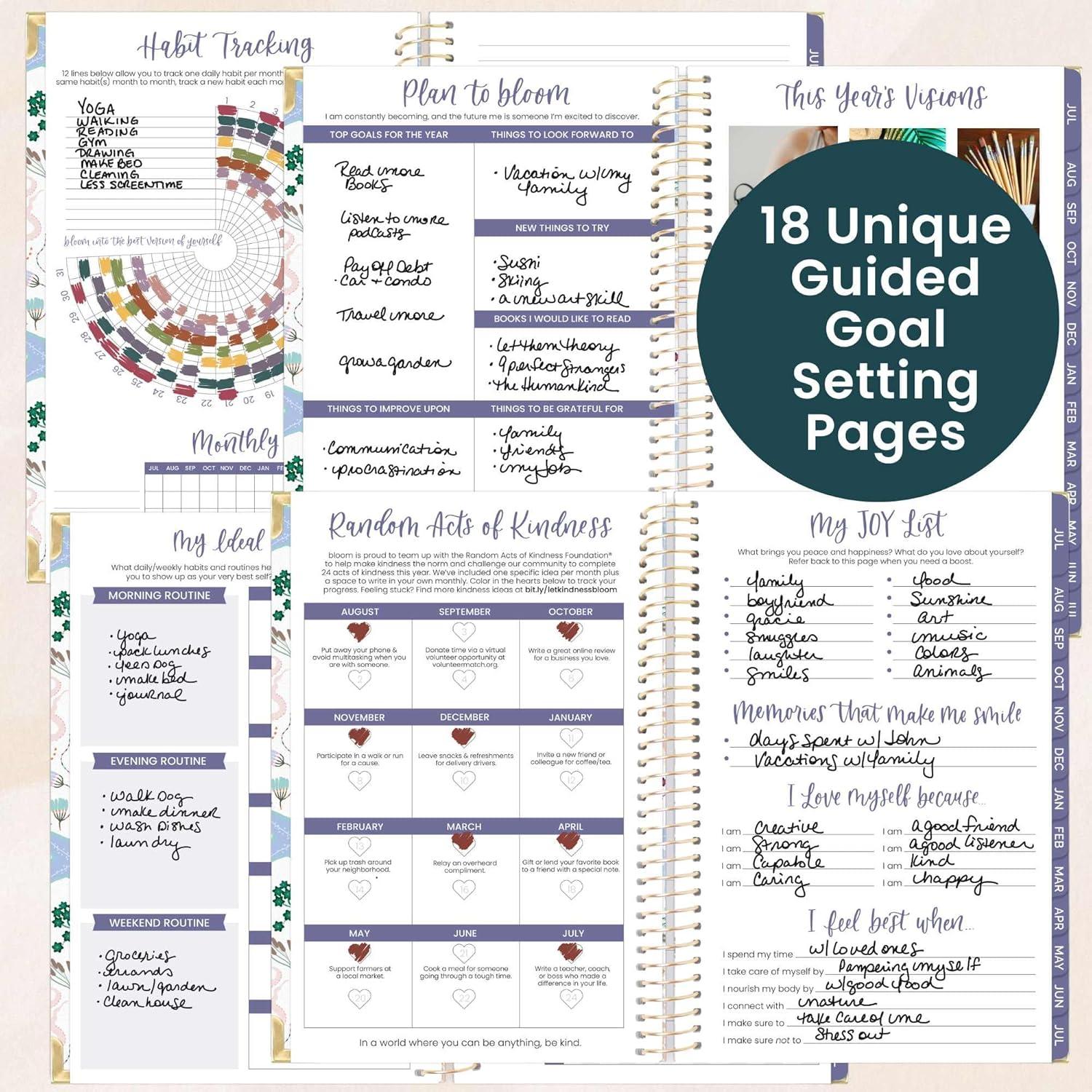 image:imagebloom daily planners HARDCOVER Planner 20262027 85 x 11 Academic Year July 2026 July 2027 13 Months Task Goal Planner for Women Monthly amp Weekly Agenda Book Seaside WhimsySeaside Whimsy
