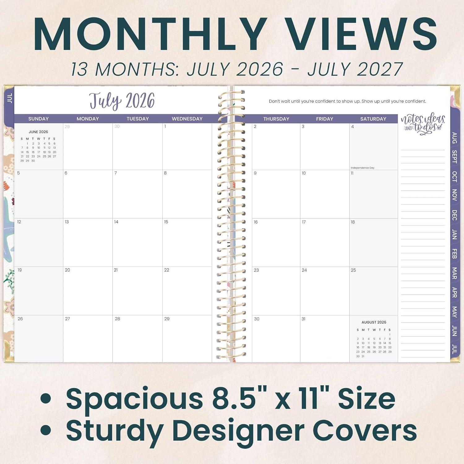 image:imagebloom daily planners HARDCOVER Planner 20262027 85 x 11 Academic Year July 2026 July 2027 13 Months Task Goal Planner for Women Monthly amp Weekly Agenda Book Seaside WhimsySeaside Whimsy