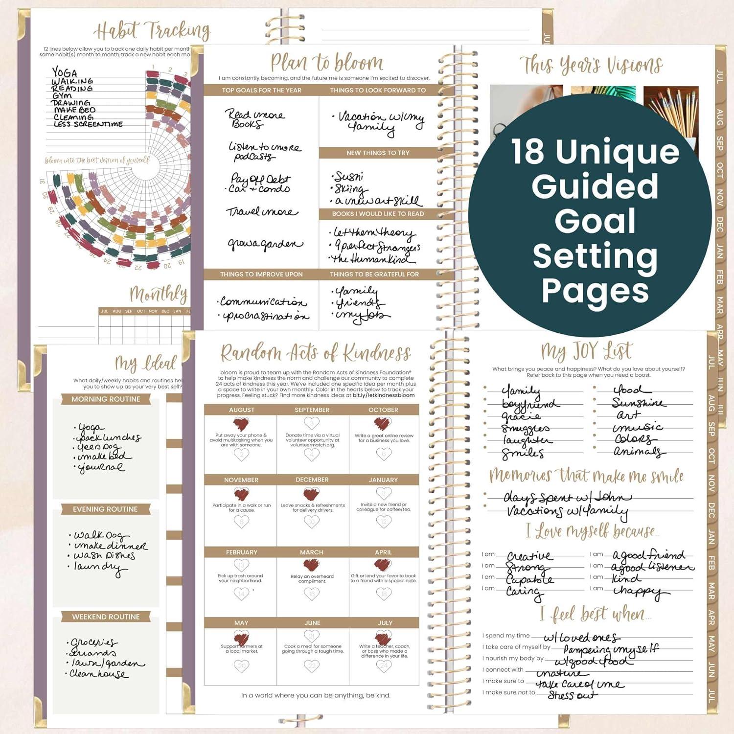 image:imagebloom daily planners HARDCOVER Planner 20262027 85 x 11 Academic Year July 2026 July 2027 13 Months Task Goal Planner for Women Monthly amp Weekly Agenda Book Seaside WhimsyPurple Linen