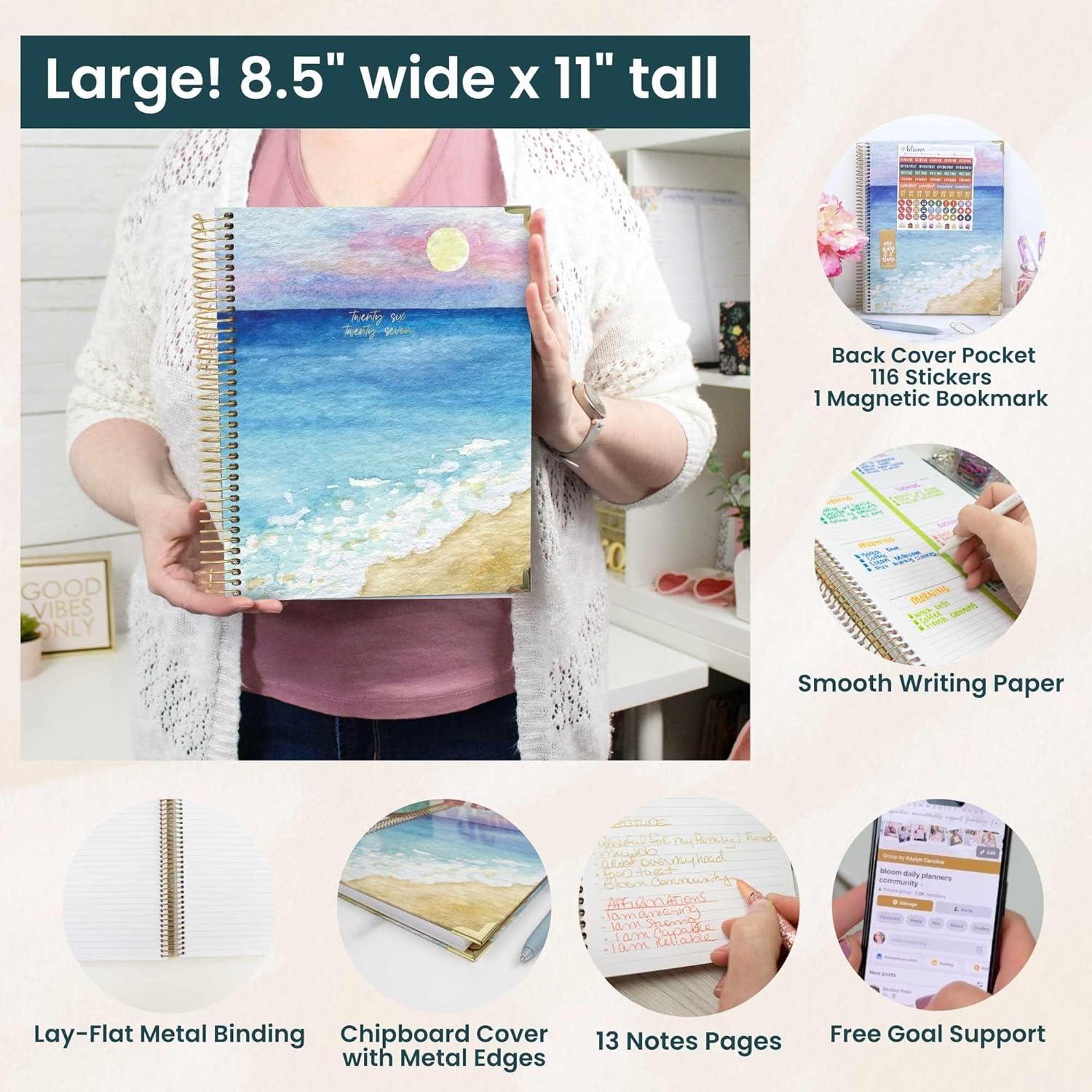 image:imagebloom daily planners HARDCOVER Planner 20262027 85 x 11 Academic Year July 2026 July 2027 13 Months Task Goal Planner for Women Monthly amp Weekly Agenda Book Seaside WhimsyCoastal Calm