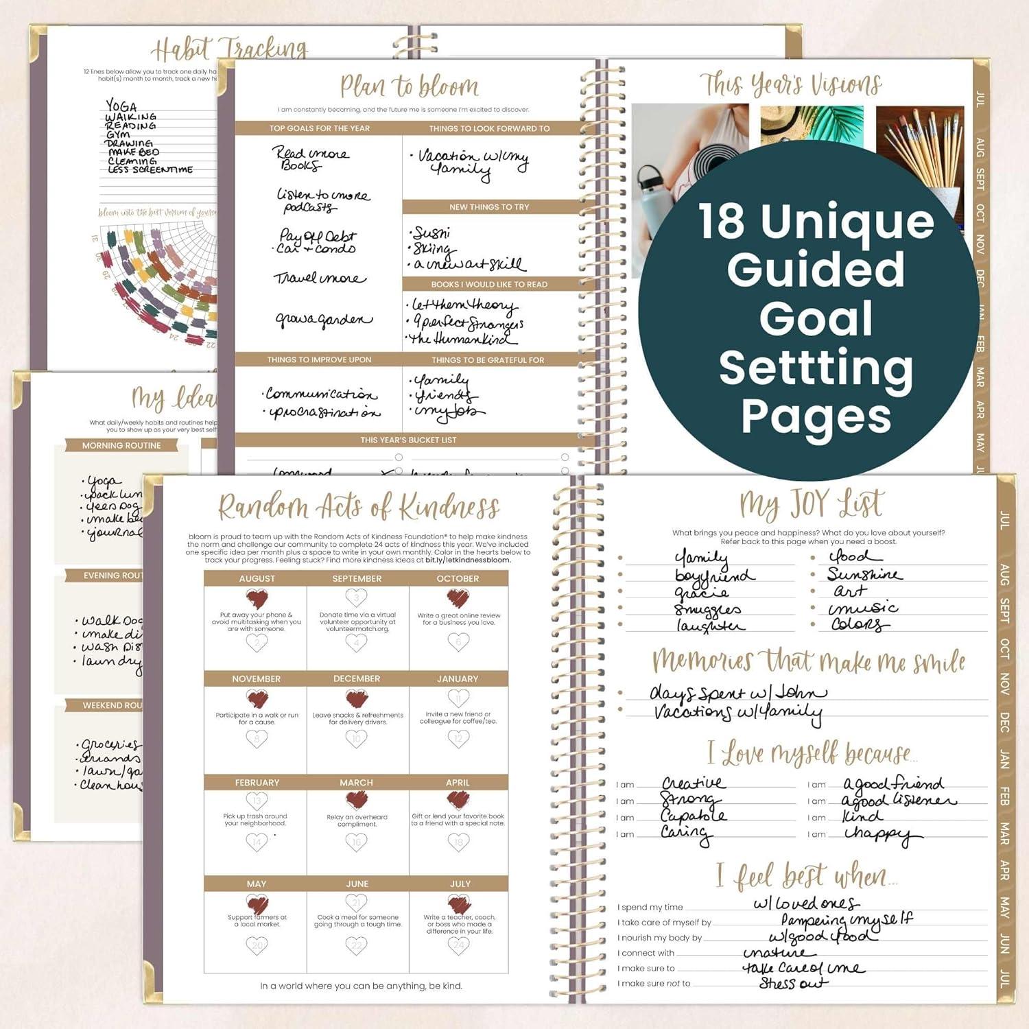 image:imagebloom daily planners HARDCOVER Planner 20262027 85 x 11 Academic Year July 2026 July 2027 13 Months Task Goal Planner for Women Monthly amp Weekly Agenda Book Seaside WhimsyPurple Linen