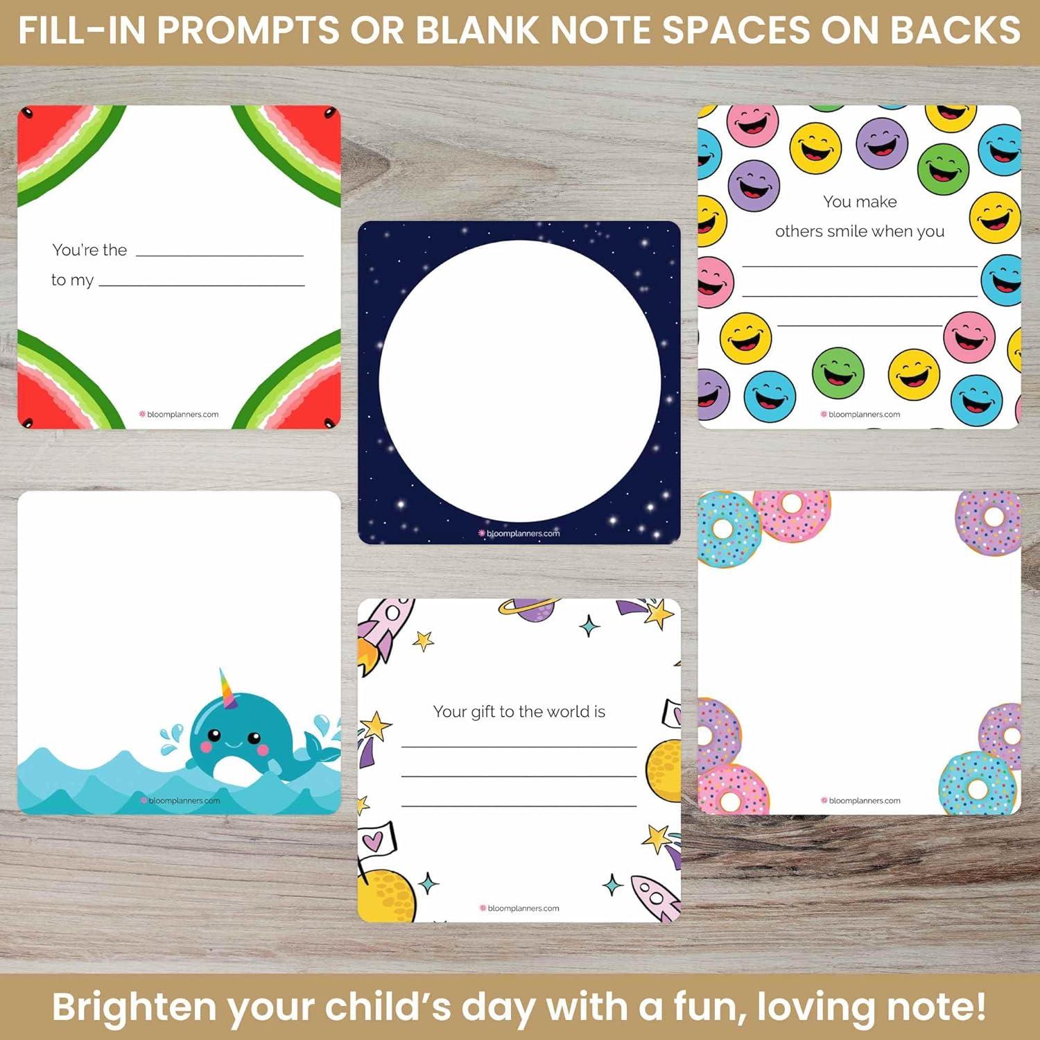 image:imagebloom daily planners Lunch Box Notes for Kids Cute Back to School Lunch Accessories Set of 30 Inspirational Cards for Girls Boys amp Teens 3 x 3 Lunchbox Love Notes Assorted DesignsLunch Box Notes