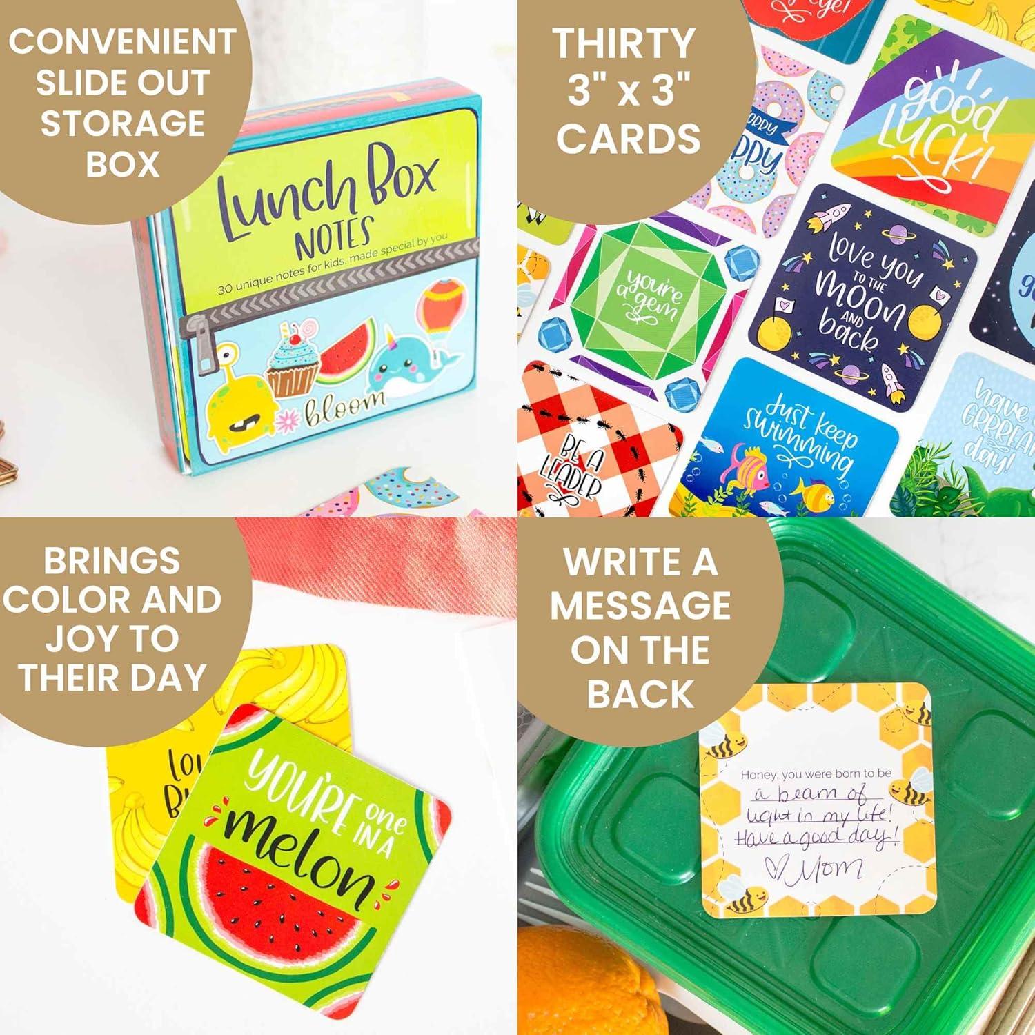 image:imagebloom daily planners Lunch Box Notes for Kids Cute Back to School Lunch Accessories Set of 30 Inspirational Cards for Girls Boys amp Teens 3 x 3 Lunchbox Love Notes Assorted DesignsLunch Box Notes