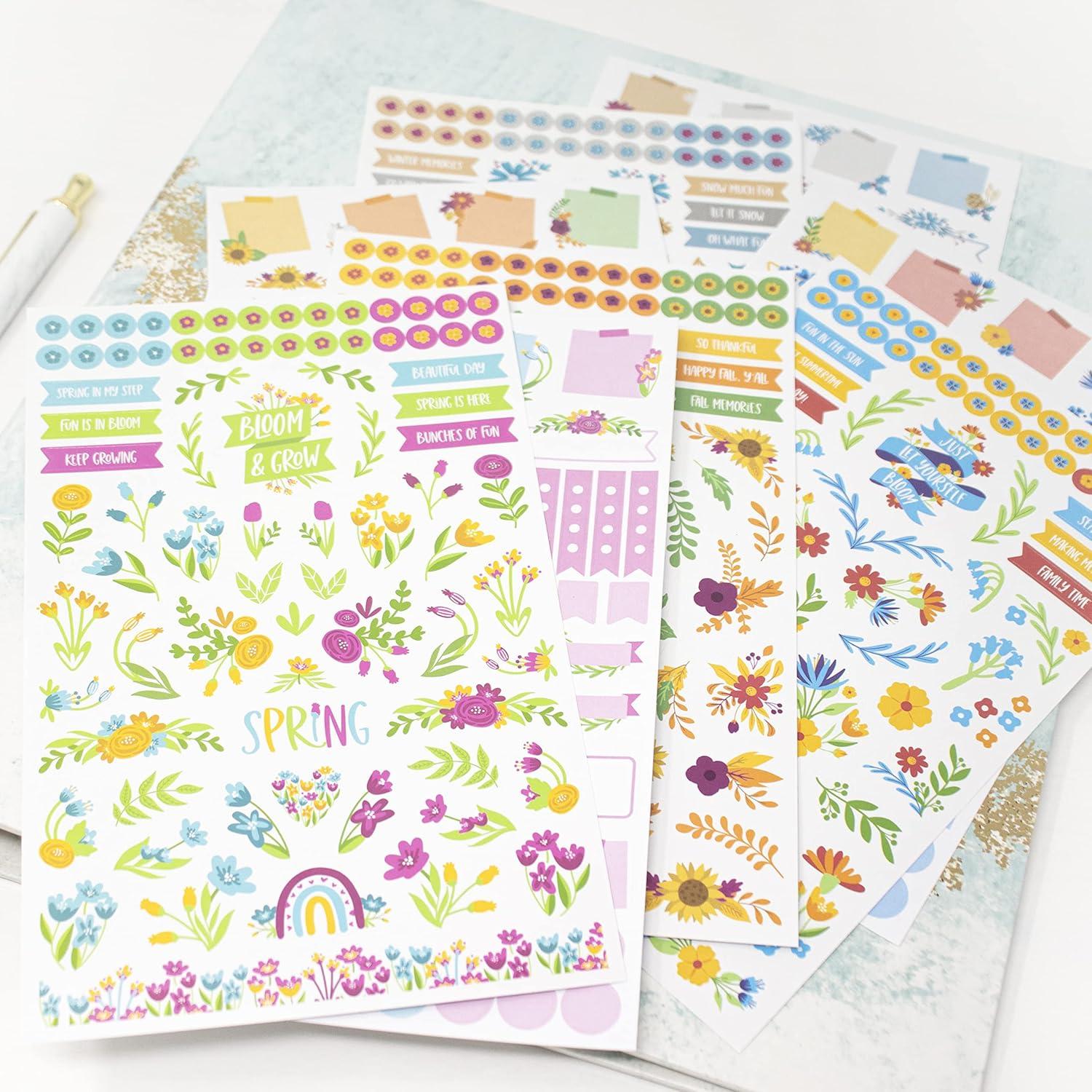 image:imagebloom daily planners New EngagementWedding Planning Stickers Variety Pack 6 Sheets 390 HandDawn Illustrations and Phrases Per PackDecorative Floral Pack
