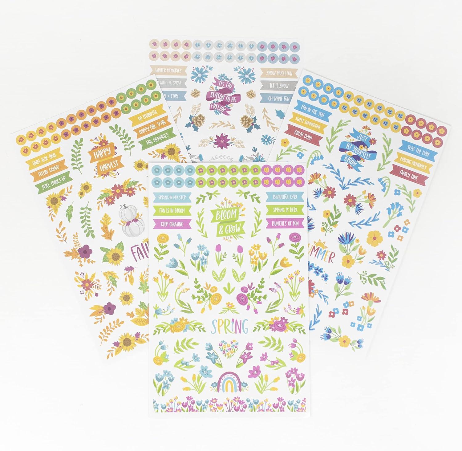 image:imagebloom daily planners New EngagementWedding Planning Stickers Variety Pack 6 Sheets 390 HandDawn Illustrations and Phrases Per PackDecorative Floral Pack