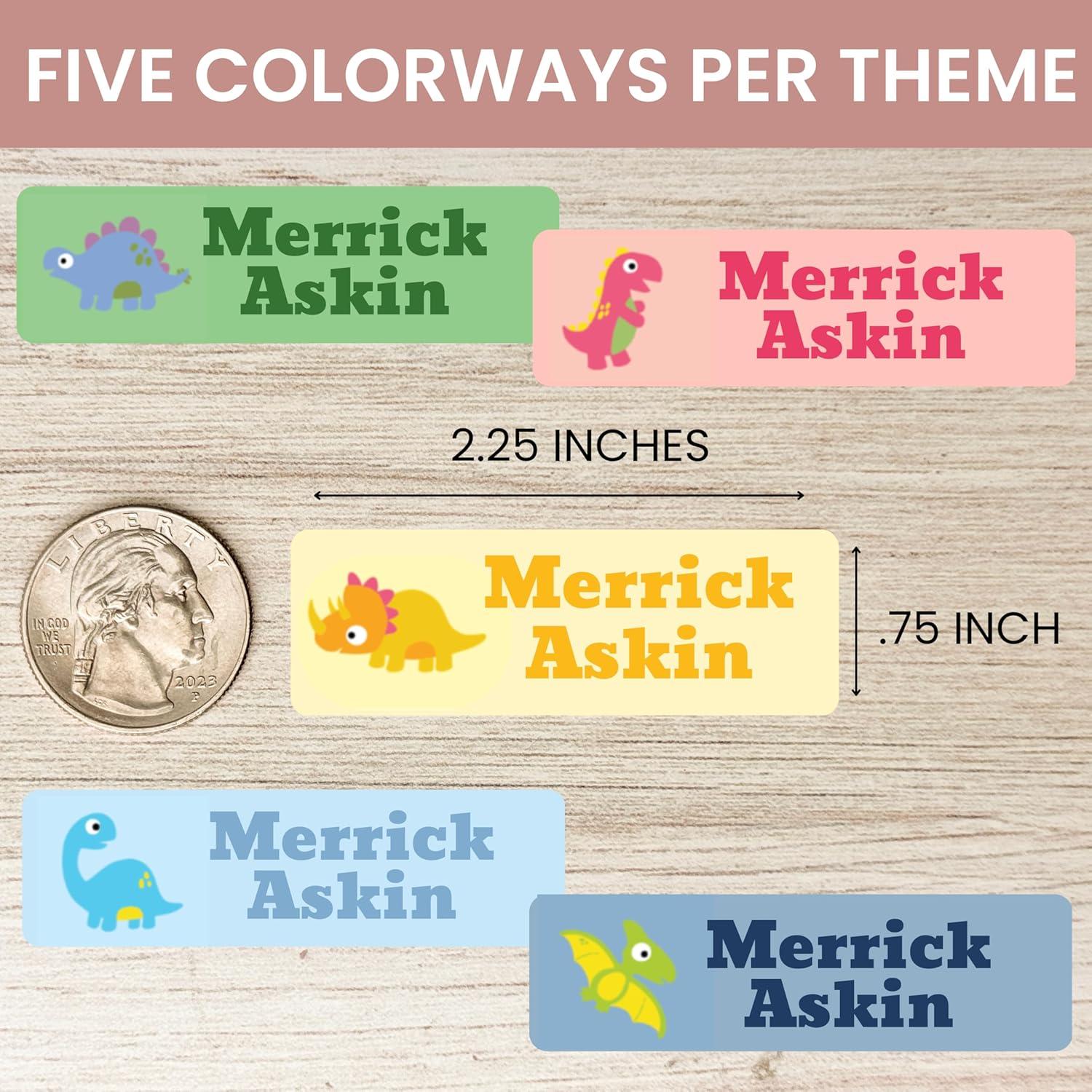 image:imagebloom daily planners Personalized Name Labels for Daycare and School 1 Sheet 30 Stickers Custom Name Stickers for Clothing Tags Water Bottles amp School Supplies Matte Finish BohoDinosaurs