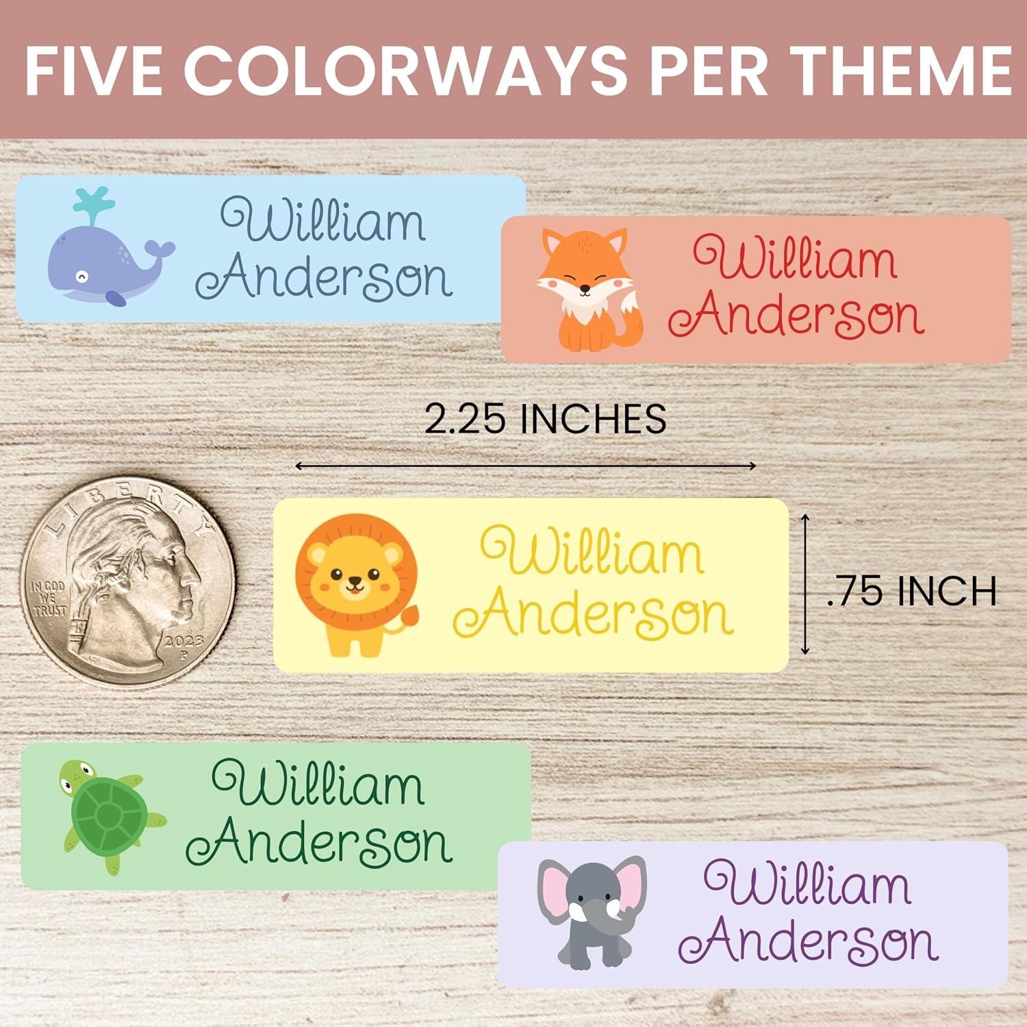 image:imagebloom daily planners Personalized Name Labels for Daycare and School 1 Sheet 30 Stickers  Custom Name Stickers for Clothing Tags Water Bottles amp School Supplies Matte Finish  BohoAnimals