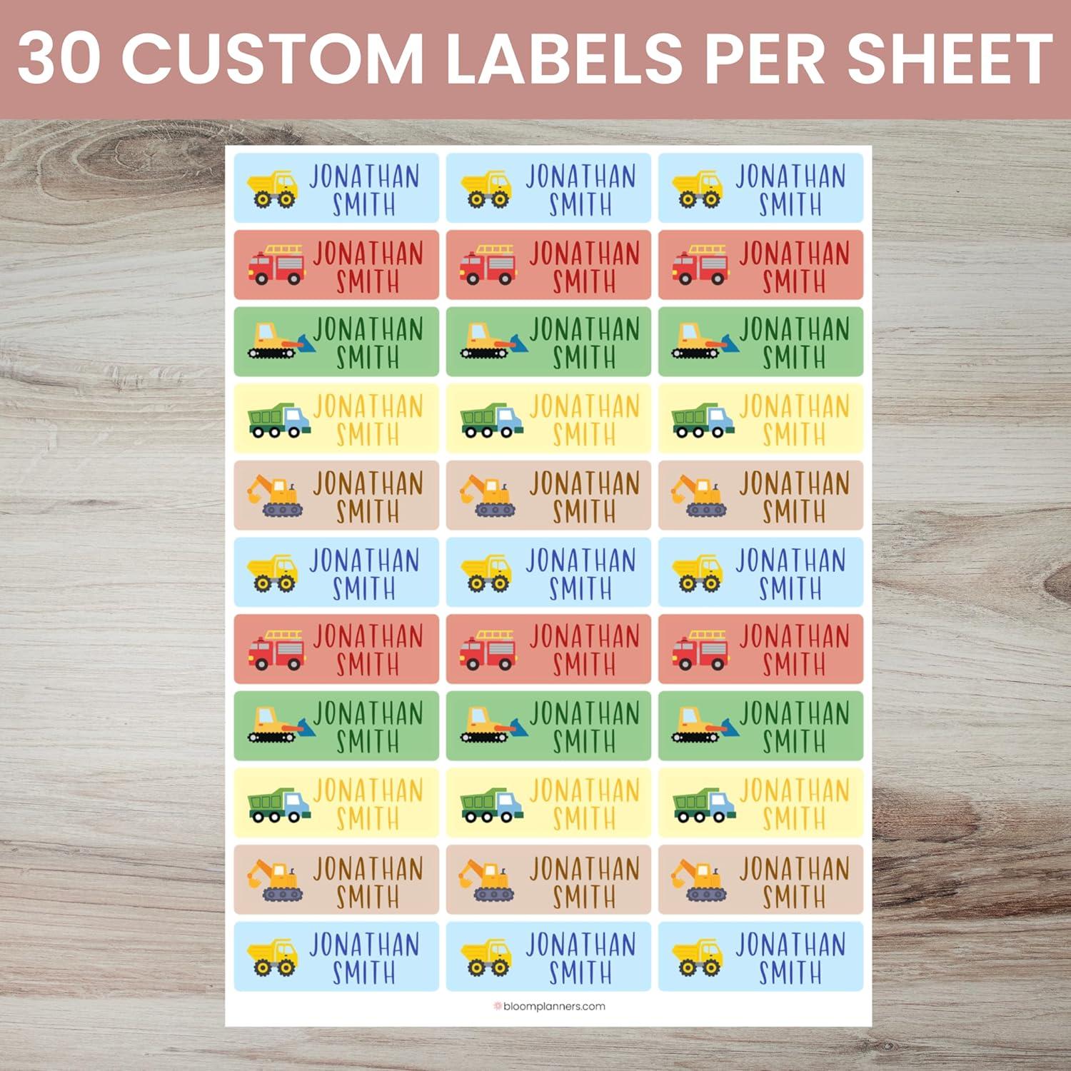 image:imagebloom daily planners Personalized Name Labels for Daycare and School 1 Sheet 30 Stickers Custom Name Stickers for Clothing Tags Water Bottles amp School Supplies Matte Finish BohoTrucks
