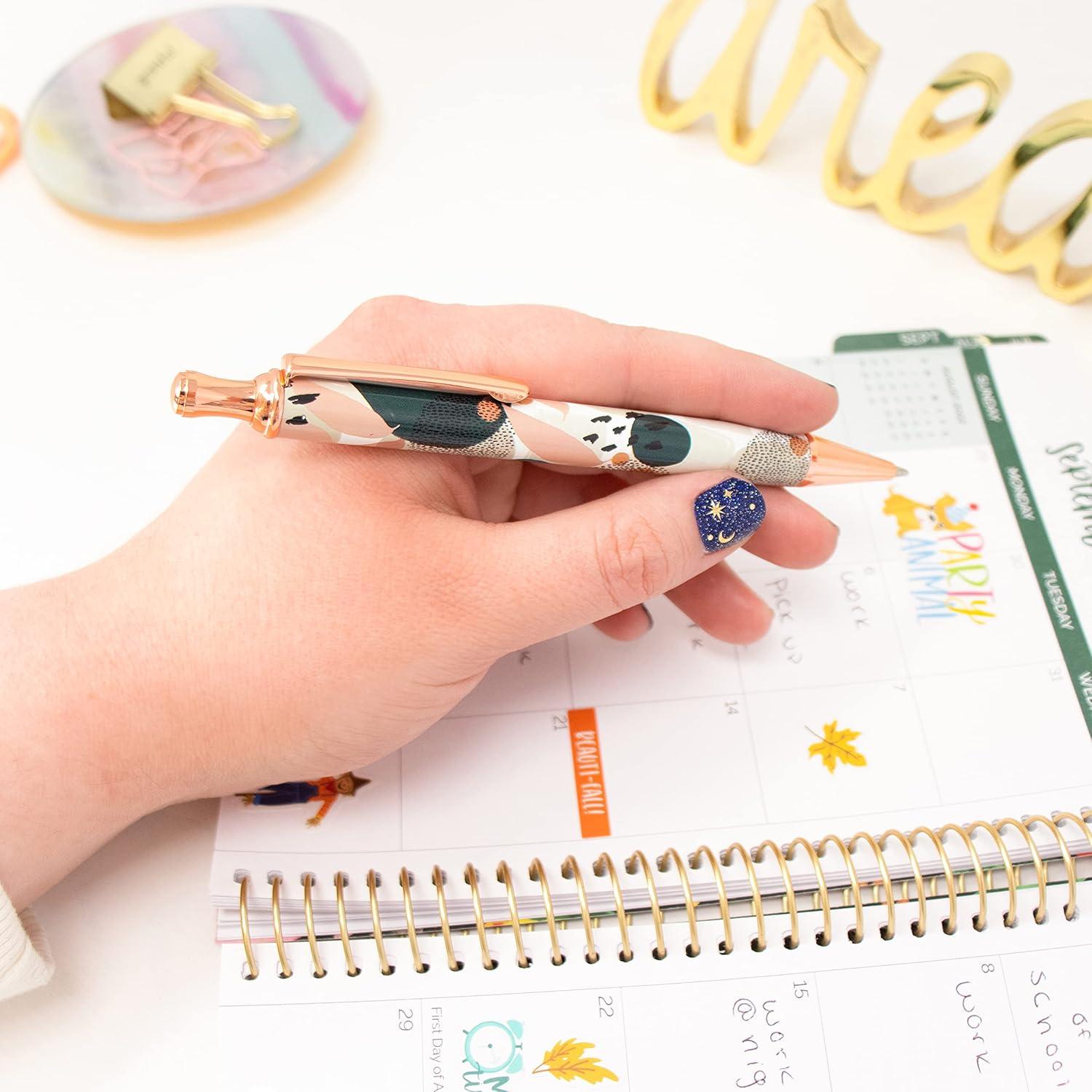 image:imagebloom daily planners Planner Pen Black Ink Click Tip Ballpoint Pen Modern AbstractGreen Modern Abstract