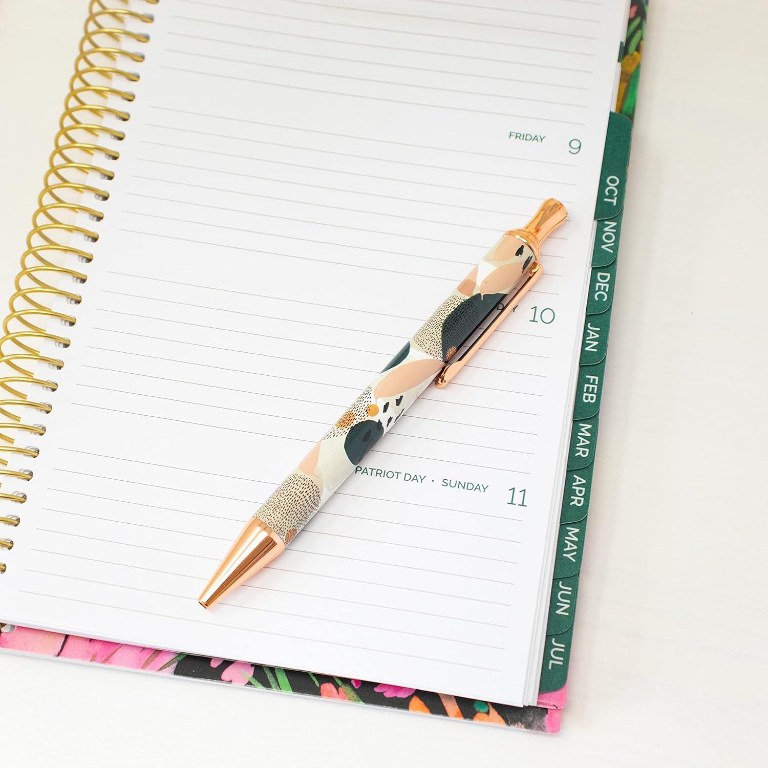 image:imagebloom daily planners Planner Pen Black Ink Click Tip Ballpoint Pen Modern AbstractGreen Modern Abstract