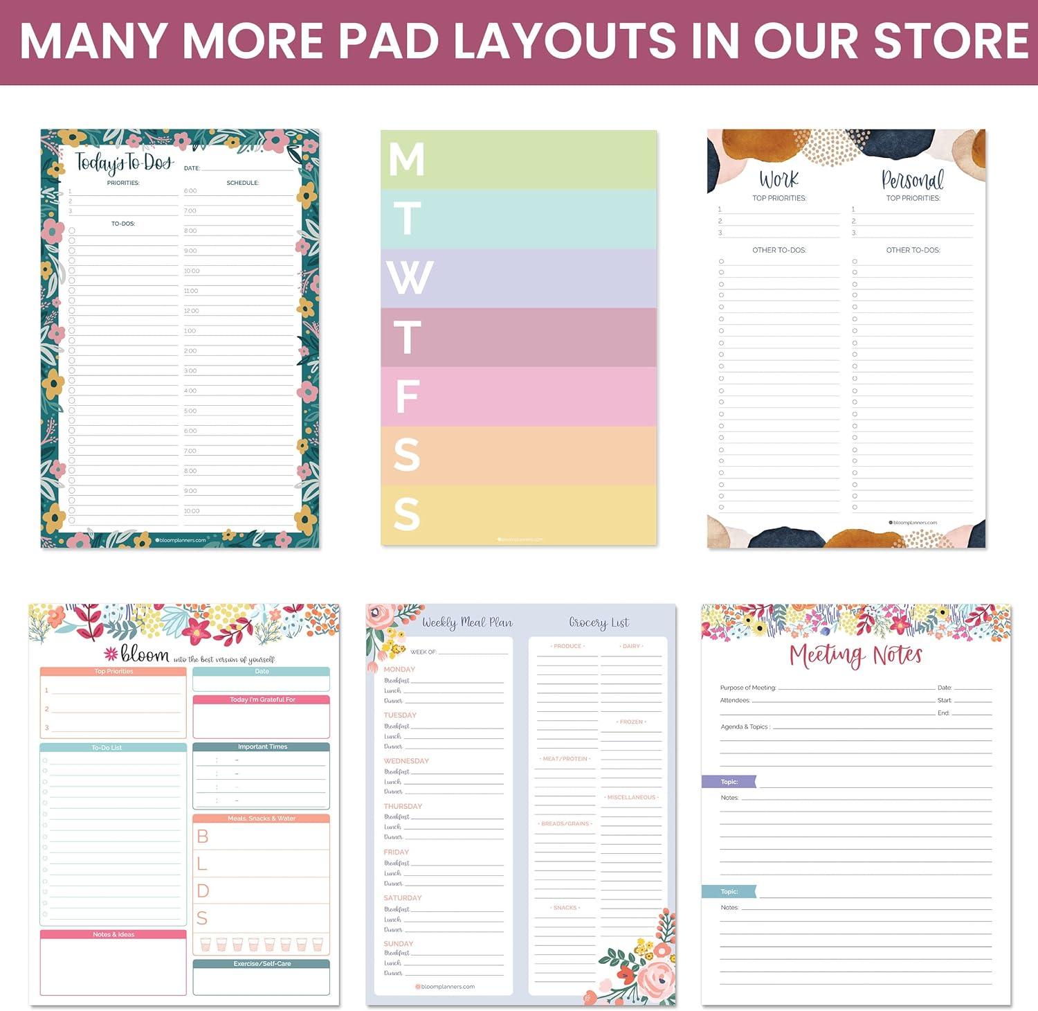 image:imagebloom daily planners Timed Work amp Personal To Do List Planning Pad Undated TearOff Hourly Checklist Notepad Appointment Organizer 6 x 9 Brushed Beige