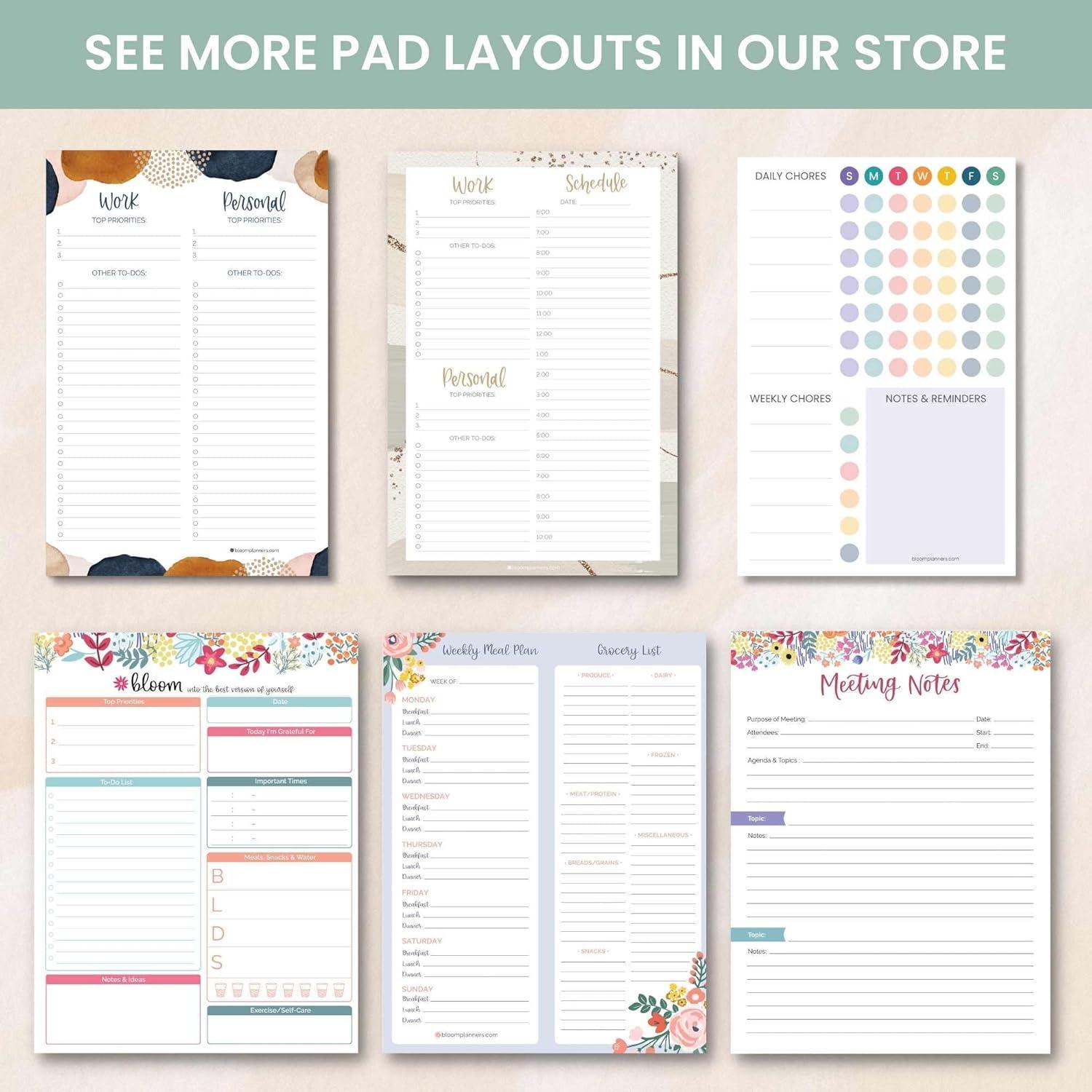 image:imagebloom daily planners To Do List Book for Work Undated Page A Day Daily Planner 60 Sheets for Daily Tasks amp Goal Setting 6 x9 Spiral ToDo Pad for Office Home and School Garden Party