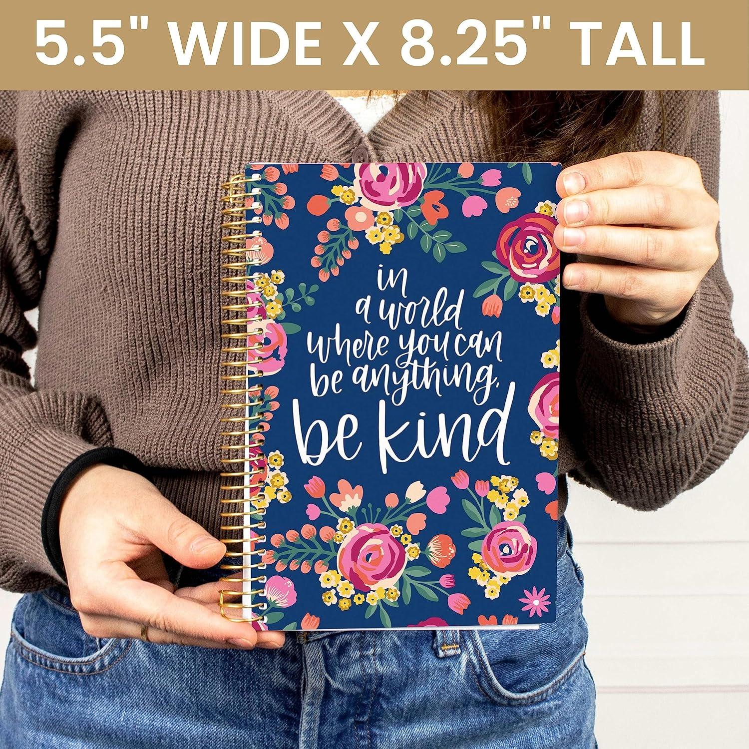 image:imagebloom daily planners UNDATED Weekly amp Monthly Calendar Planner Start Anytime 55 x 825 Earthy Abstract BlueBe Kind