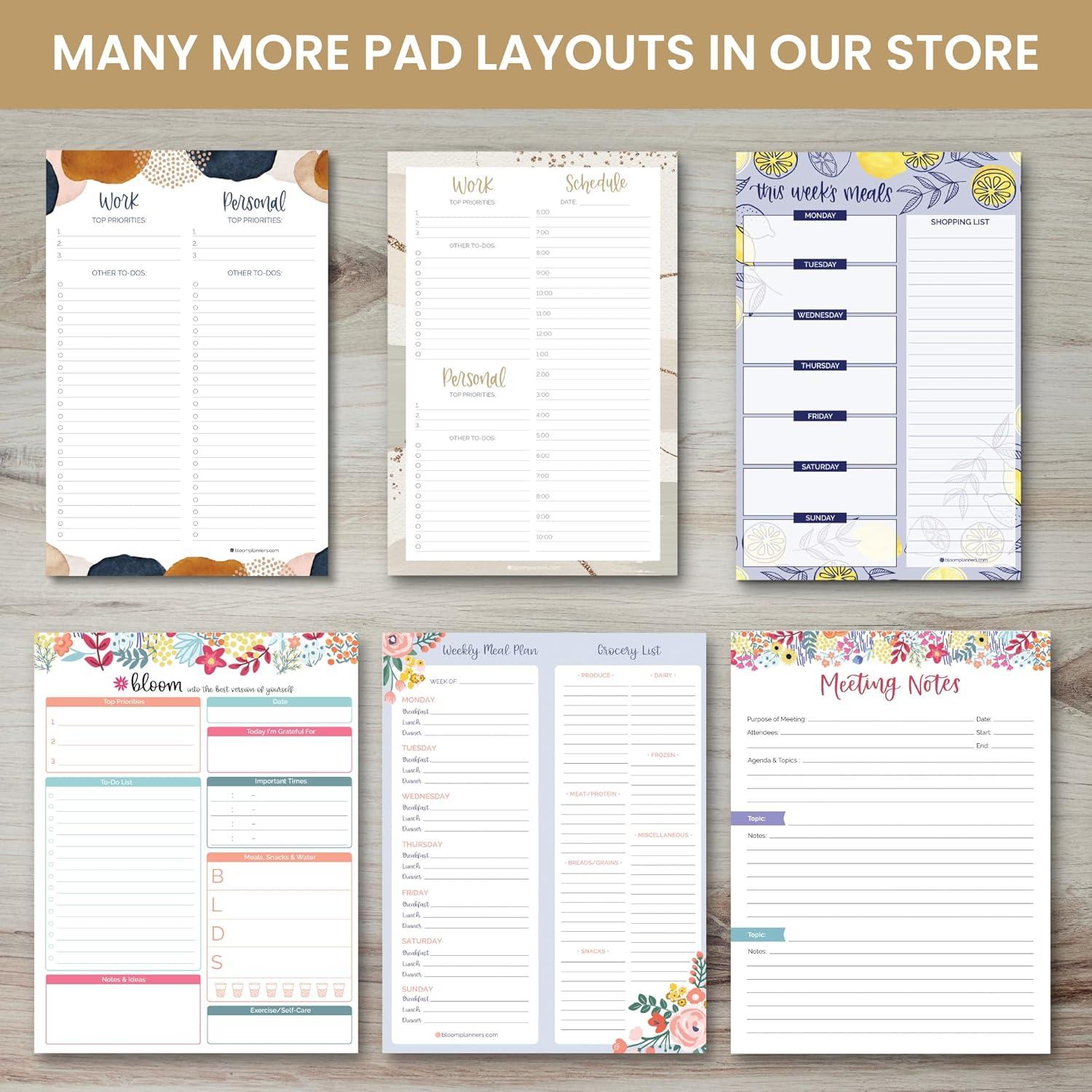 image:imagebloom daily planners Undated Daily Timed toDo List Pad Tear Off Planning Sheets 6 x 9 Color Blocking MarbleColor Blocking Marble