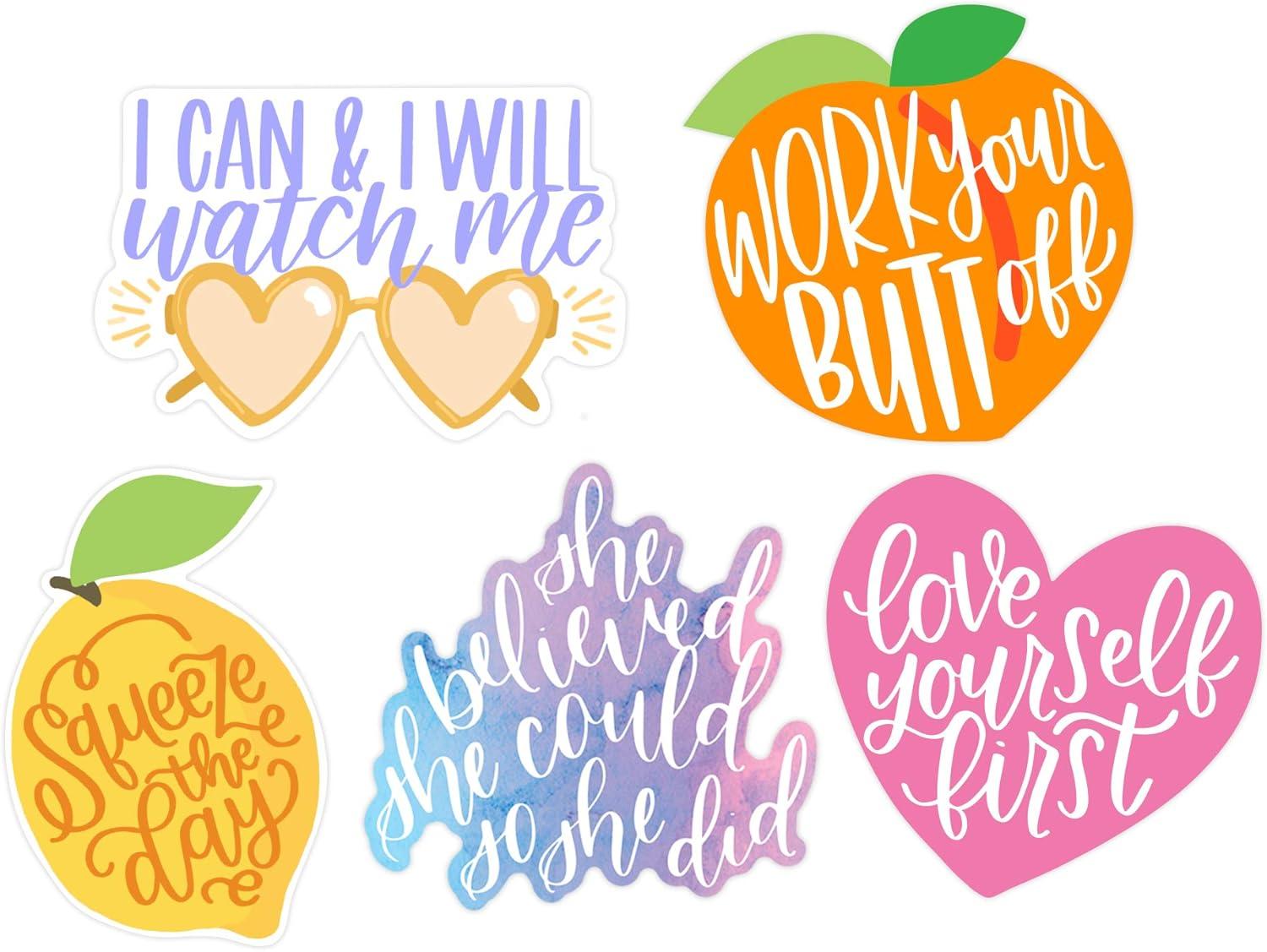 image:imagebloom daily planners Vinyl Sticker Set 5 Colorful HandDrawn Decals for Laptops Water Bottles amp More 35 Motivation Pack