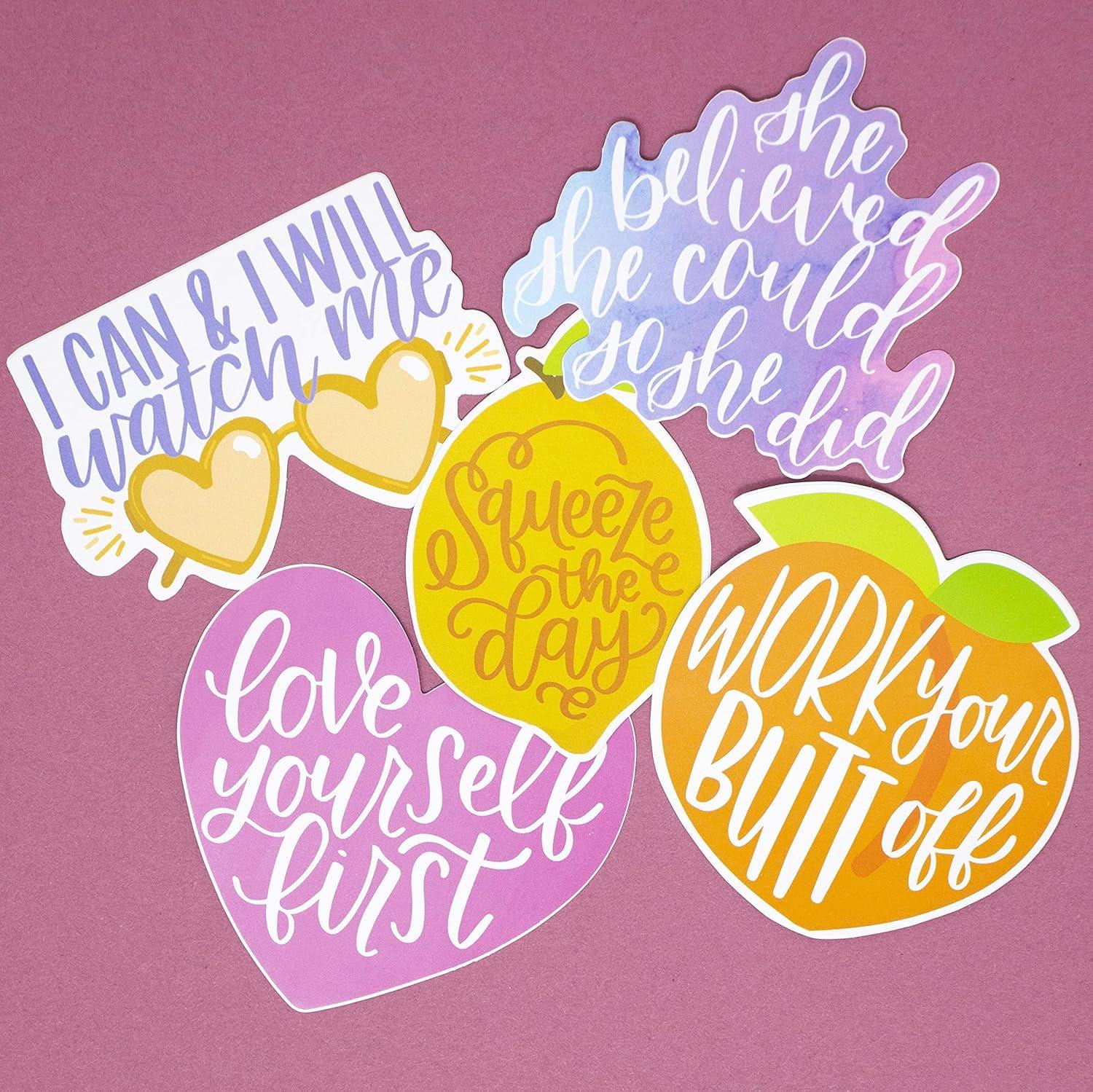 image:imagebloom daily planners Vinyl Sticker Set 5 Colorful HandDrawn Decals for Laptops Water Bottles amp More 35 Motivation Pack