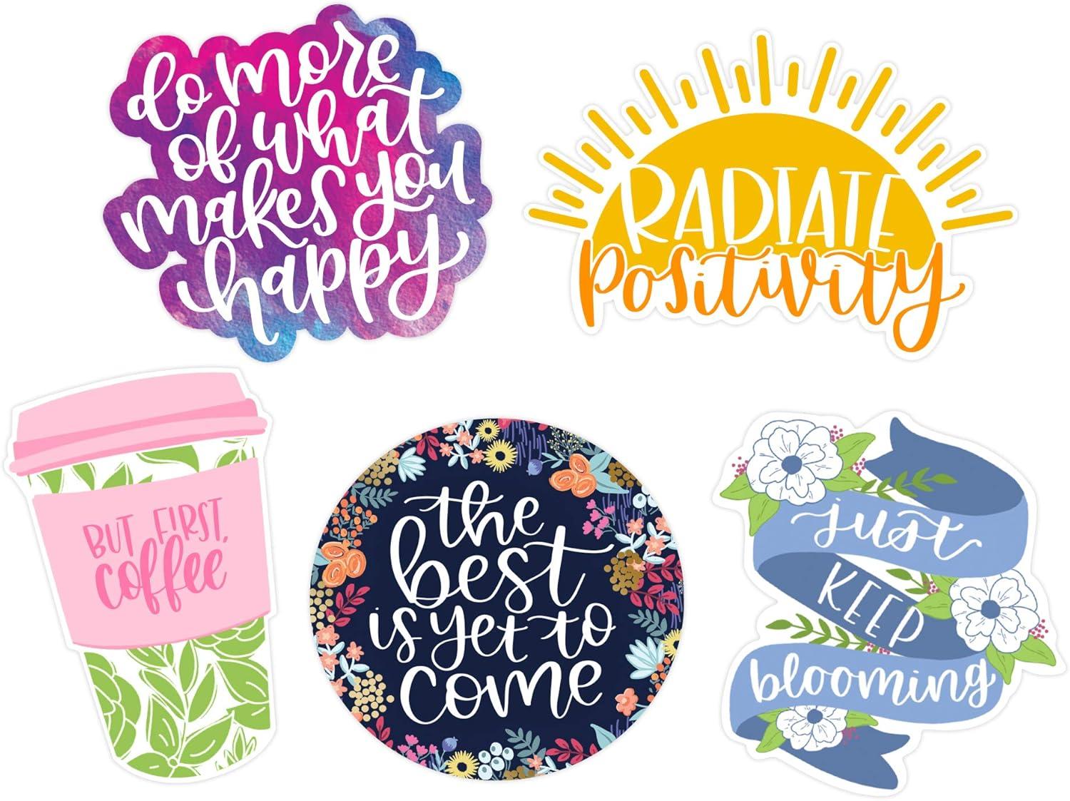 image:imagebloom daily planners Vinyl Sticker Set 5 Colorful HandDrawn Decals for Laptops Water Bottles amp More 35 Positivity Pack