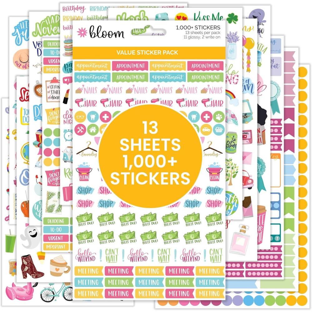 image:imageBloom Daily Planners Productivity Stickers Variety Sticker Pack Six Sticker Sheets Per PackPlanner Sticker Value Pack