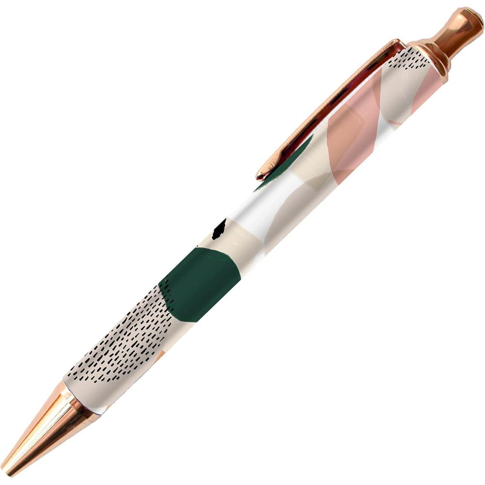image:imagebloom daily planners Planner Pen Black Ink Click Tip Ballpoint Pen Modern AbstractGreen Modern Abstract