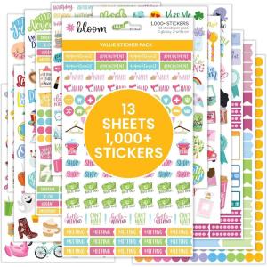 image:imageBloom Daily Planners Productivity Stickers  Variety Sticker Pack  Six Sticker Sheets Per PackPlanner Sticker Value Pack