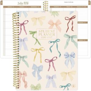 image:imageDaisy by bloom daily planners 20262027 Academic Year Student Planner July 2026  July 2027  Elementary Through Middle School Calendar Agenda Book  7 x 9  CheckeredBows