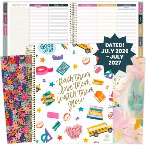 image:imagebloom daily planners 20262027 Academic Year Teacher Planner amp Calendar  7 Period Lesson Plan Organizer Book for Classroom or Homeschool  9 x 11 Interchangeable Cover  Cool TonesBold  Bright